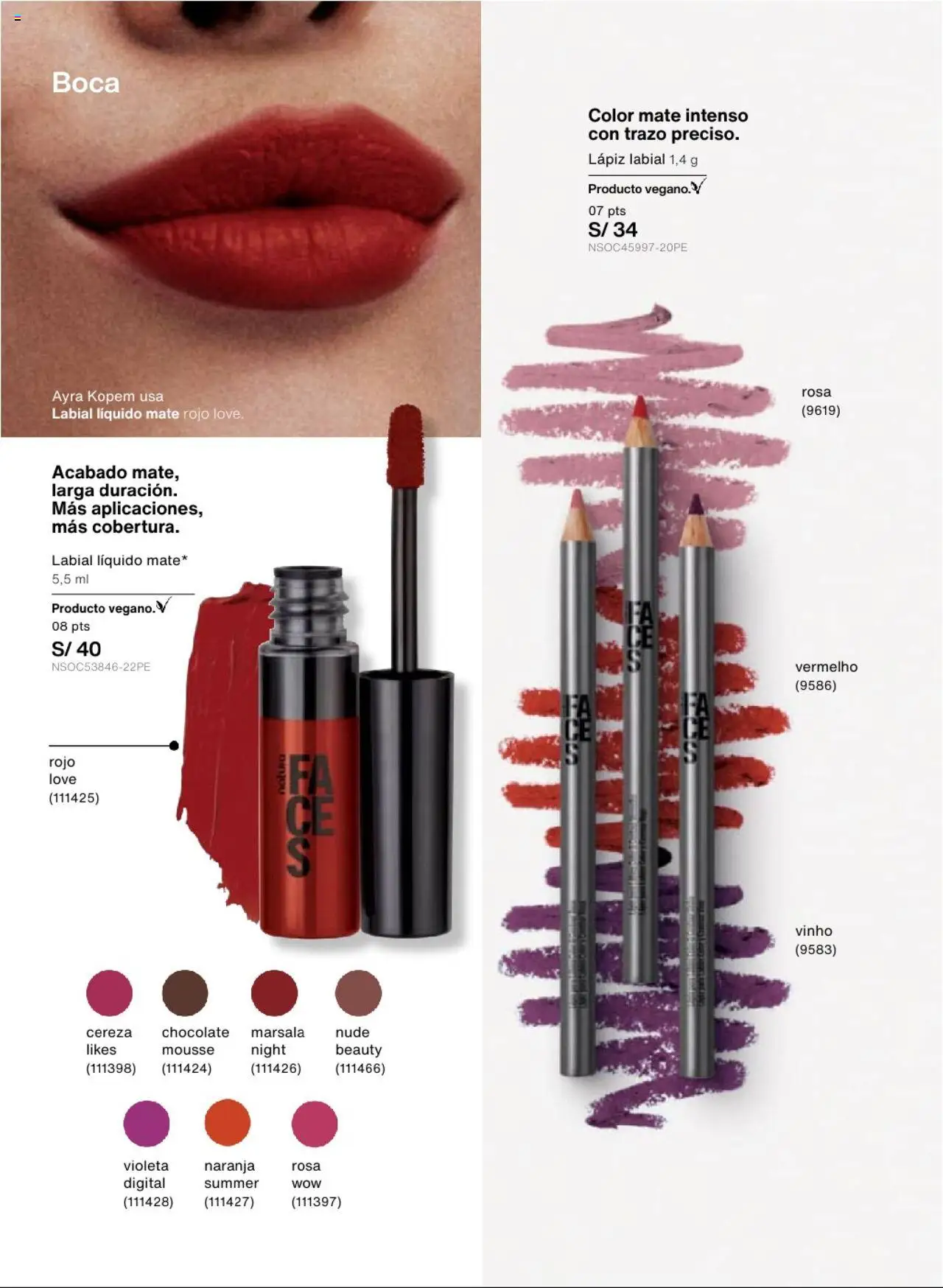 Catálogo Natura válido desde 22.07.2025 | Página: 85 | Productos: Lápiz labial, Chocolate