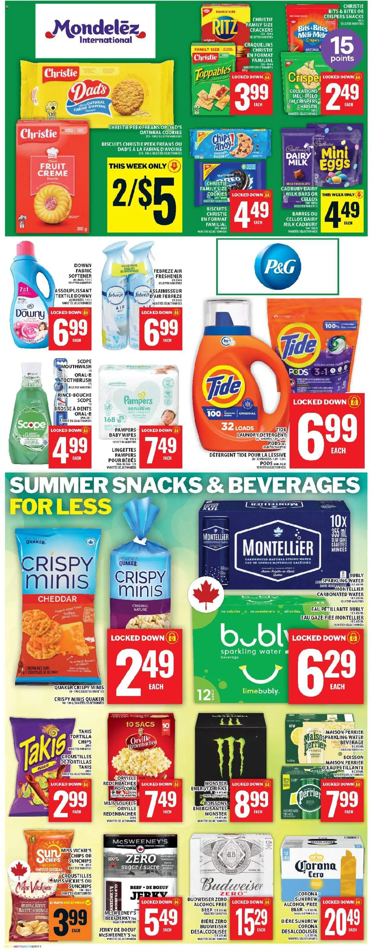Food Basics flyer valid from 14.08.2025 | Page: 14 | Products: Mouthwash, Detergent, Eggs, Beer