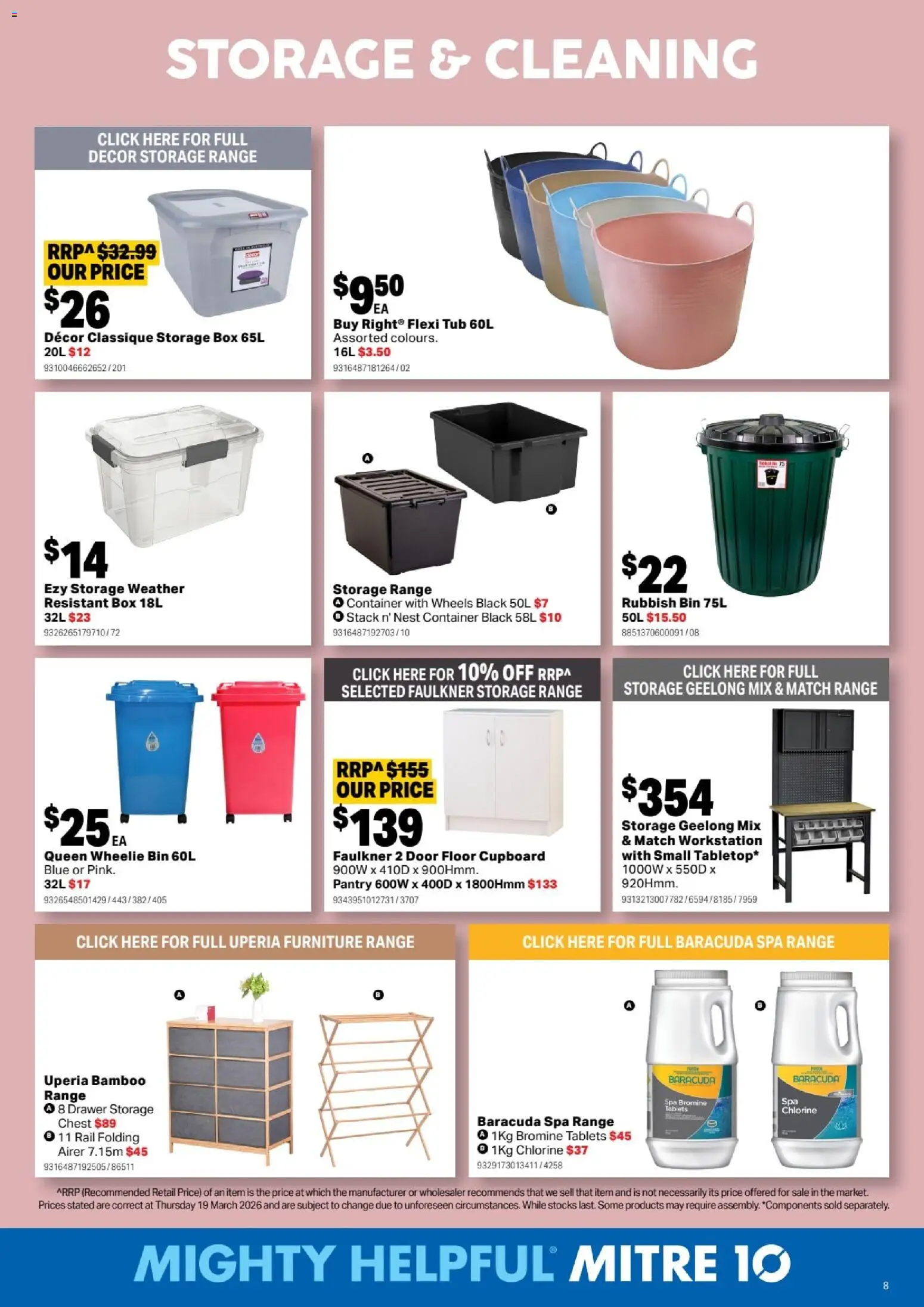 Mitre 10 catalogue - valid from 29.04.2026 | Page: 8 | Products: Cupboard, Box, Drawer, Rubbish bin