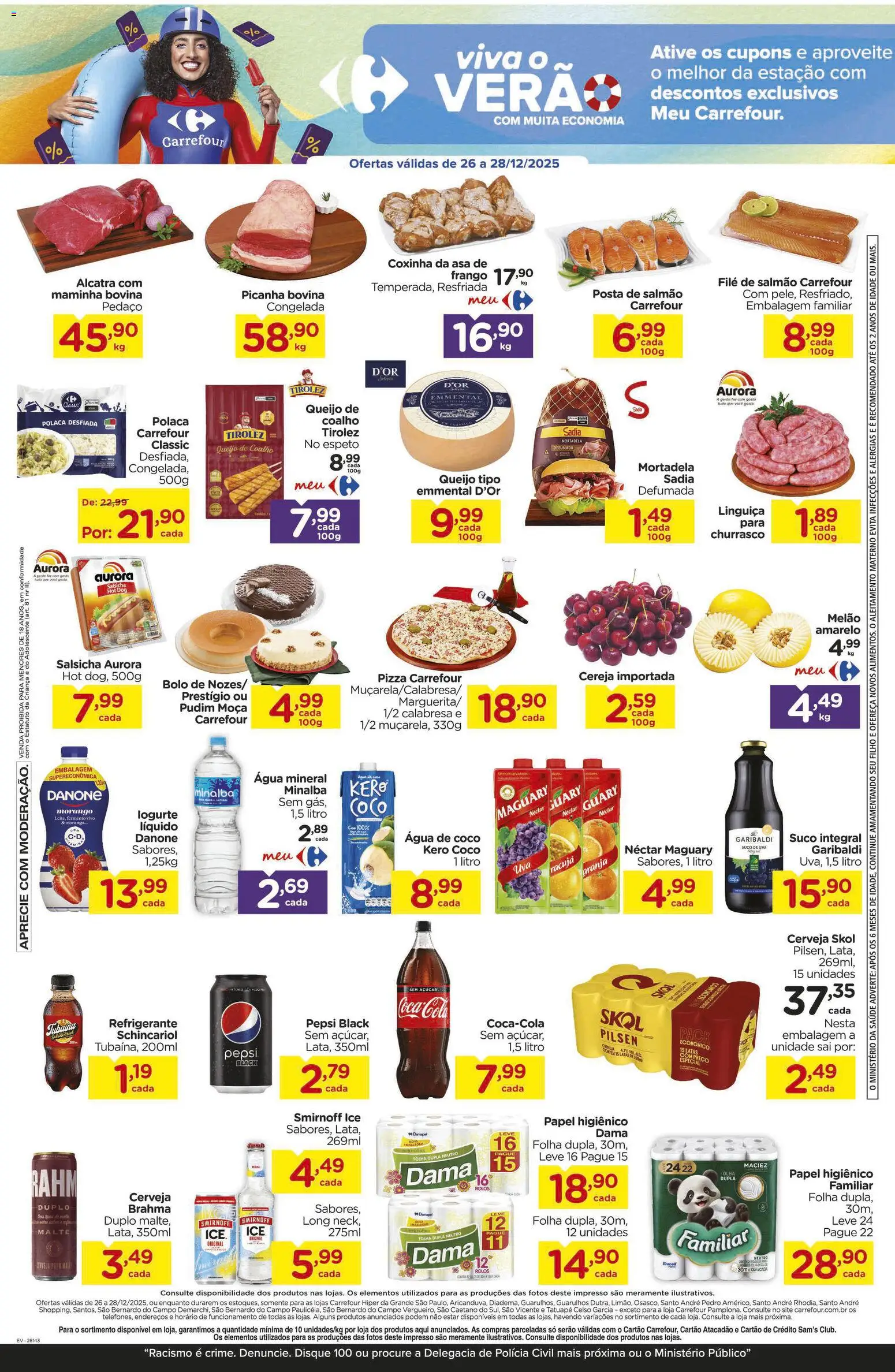 Carrefour Folheto - válido de 26.12.2025 | Página: 2 | Produtos: Salmão, Linguiça, Pizza, Suco