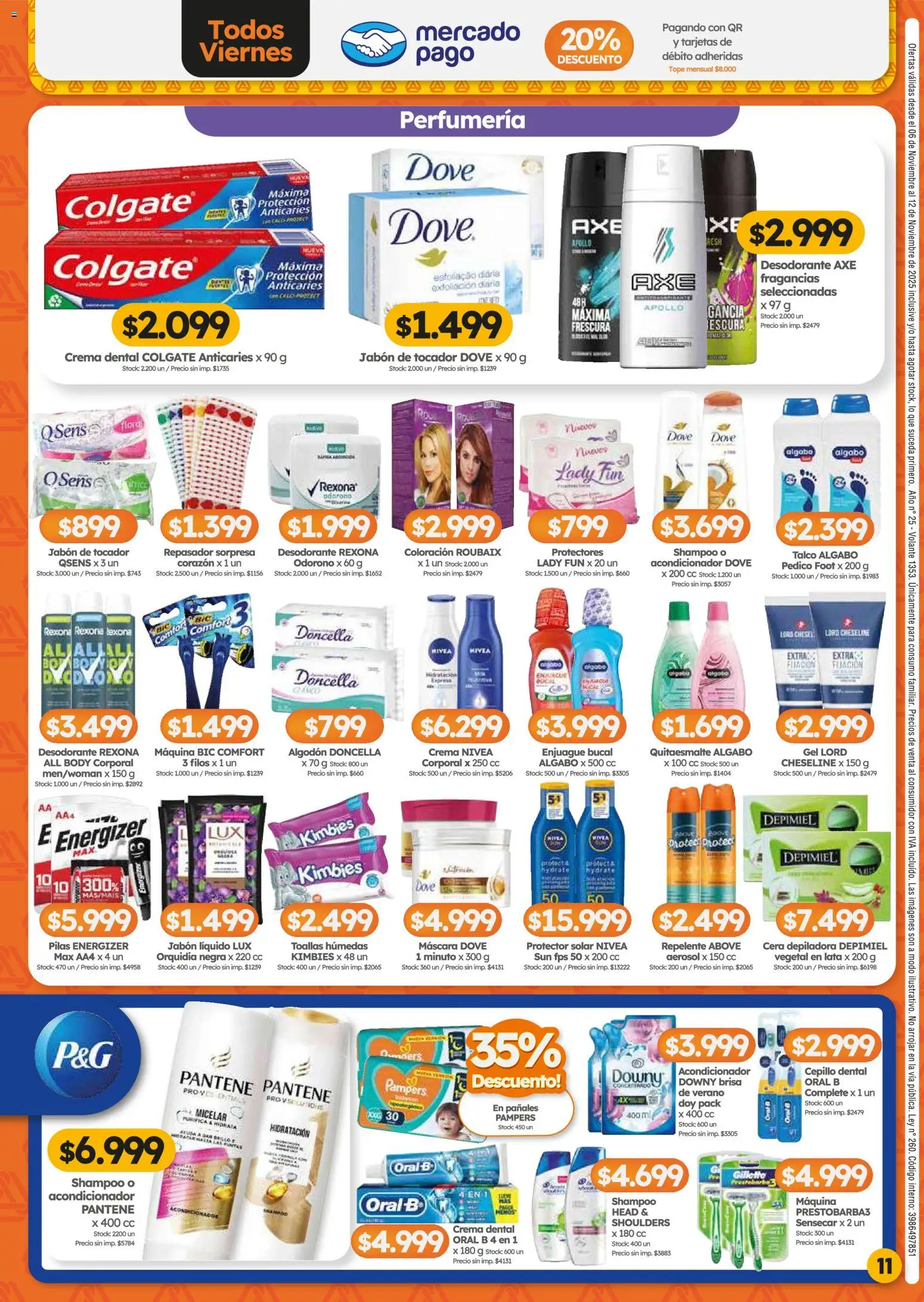 Cordiez ofertas │ válido desde el 06.11.2025 | Página: 11 | Productos: Algodón, Pilas, Shampoo, Pañales