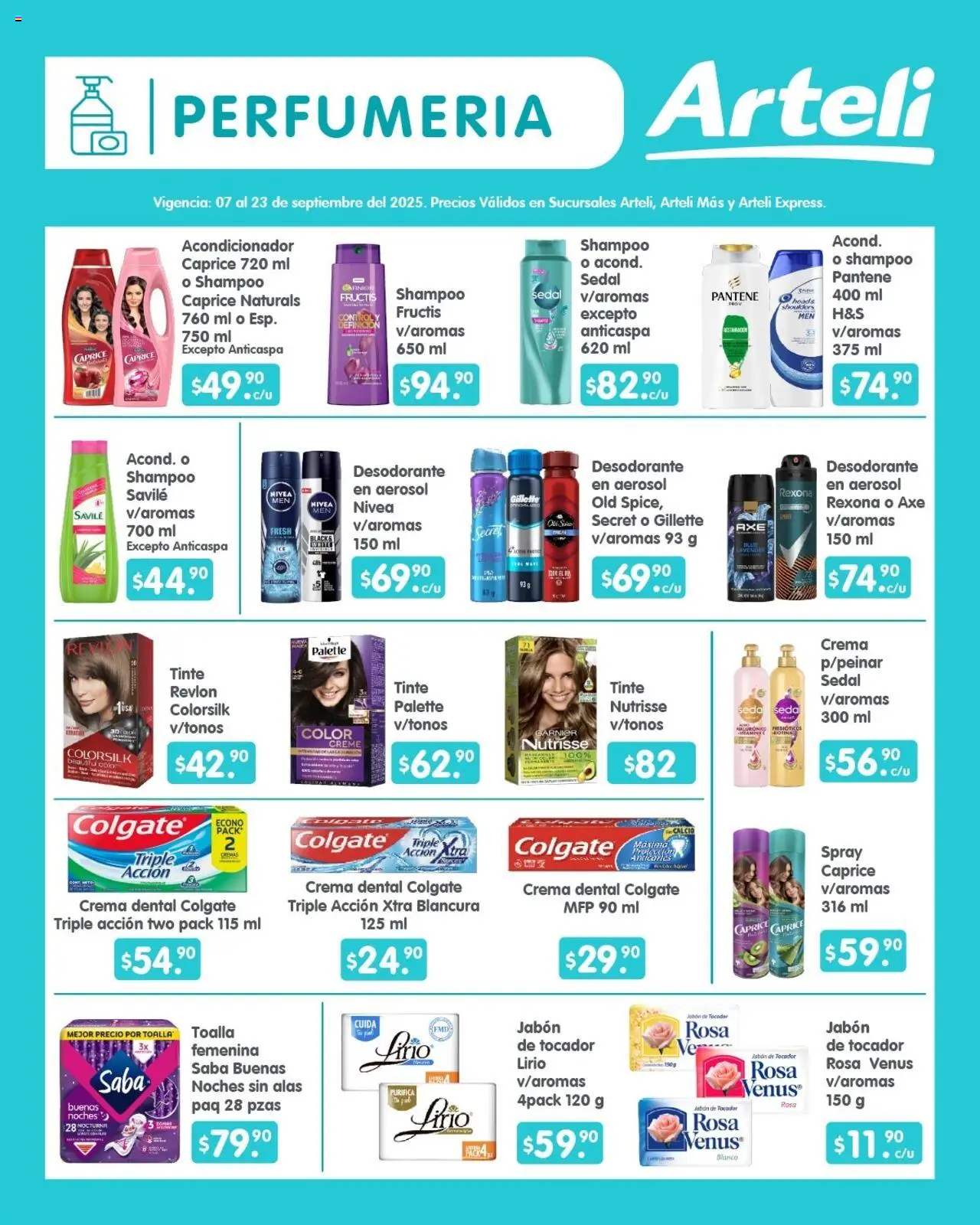 Nuevas ofertas de Arteli válidas en toda la República Mexicana desde el 07.09.2025. ¡Encuentra las mejores ofertas en Arteli - Folleto Quincenal! | Página: 13 | Productos: Desodorante, Crema, Toalla, Acondicionador