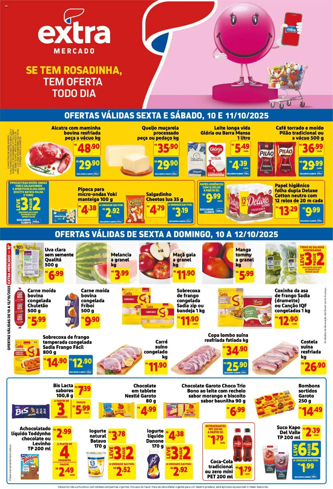 Extra Folheto - válido de 10.10.2025 | Página: 1 | Produtos: Achocolatado, Elma Chips, Microondas, Frango
