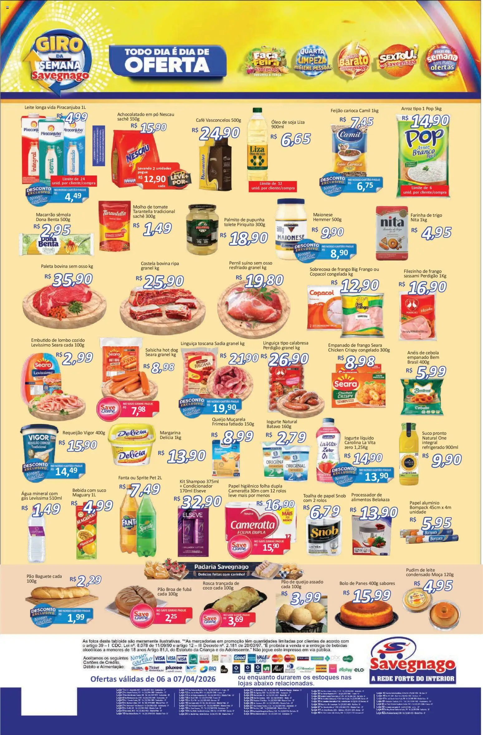 Savegnago Folheto - válido de 06.04.2026 | Página: 2 | Produtos: Farinha de trigo, Processador, Leite, Óleo