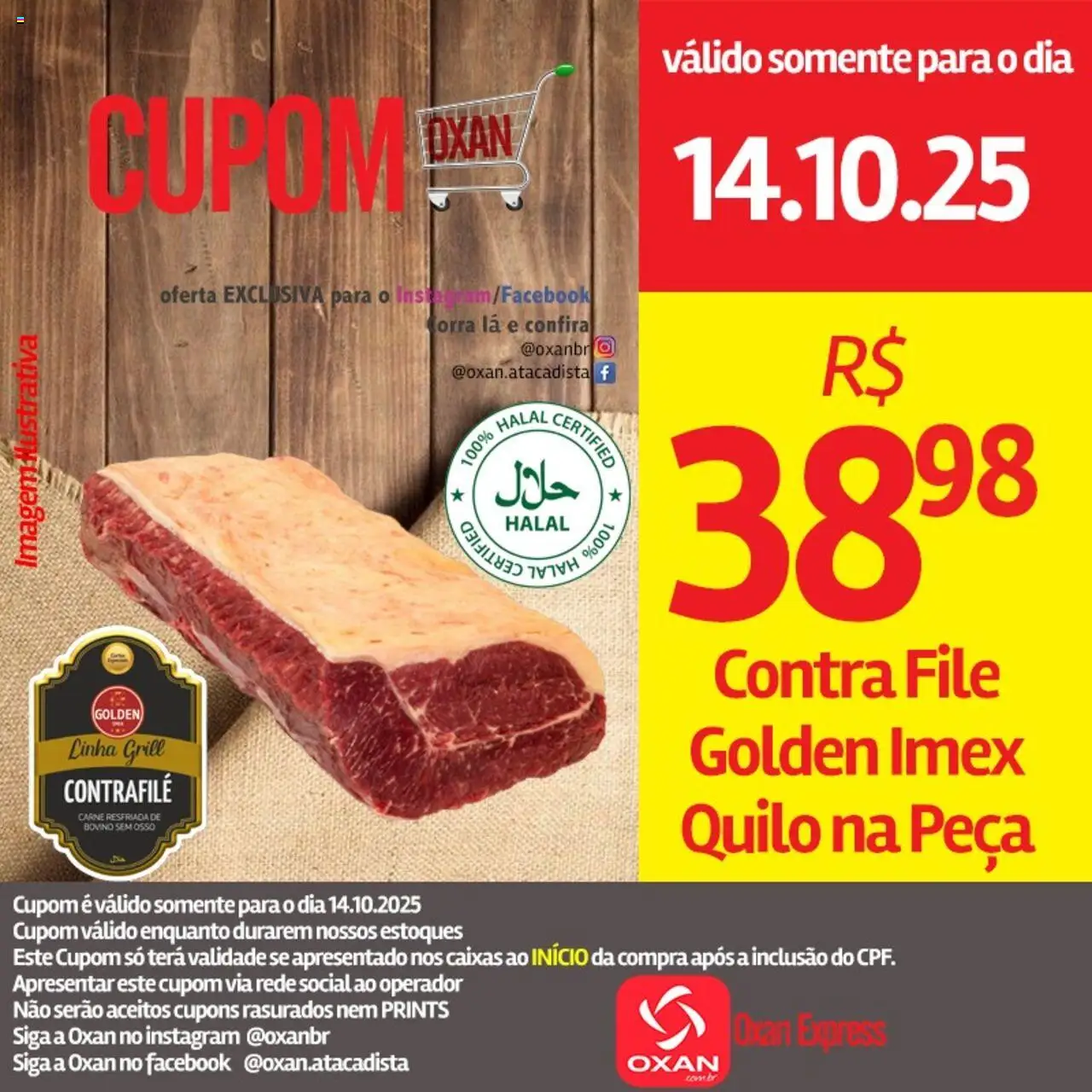 Oxan Atacadista Folheto - válido de 14.10.2025 | Página: 1 | Produtos: Grill, Contra filé, Carne