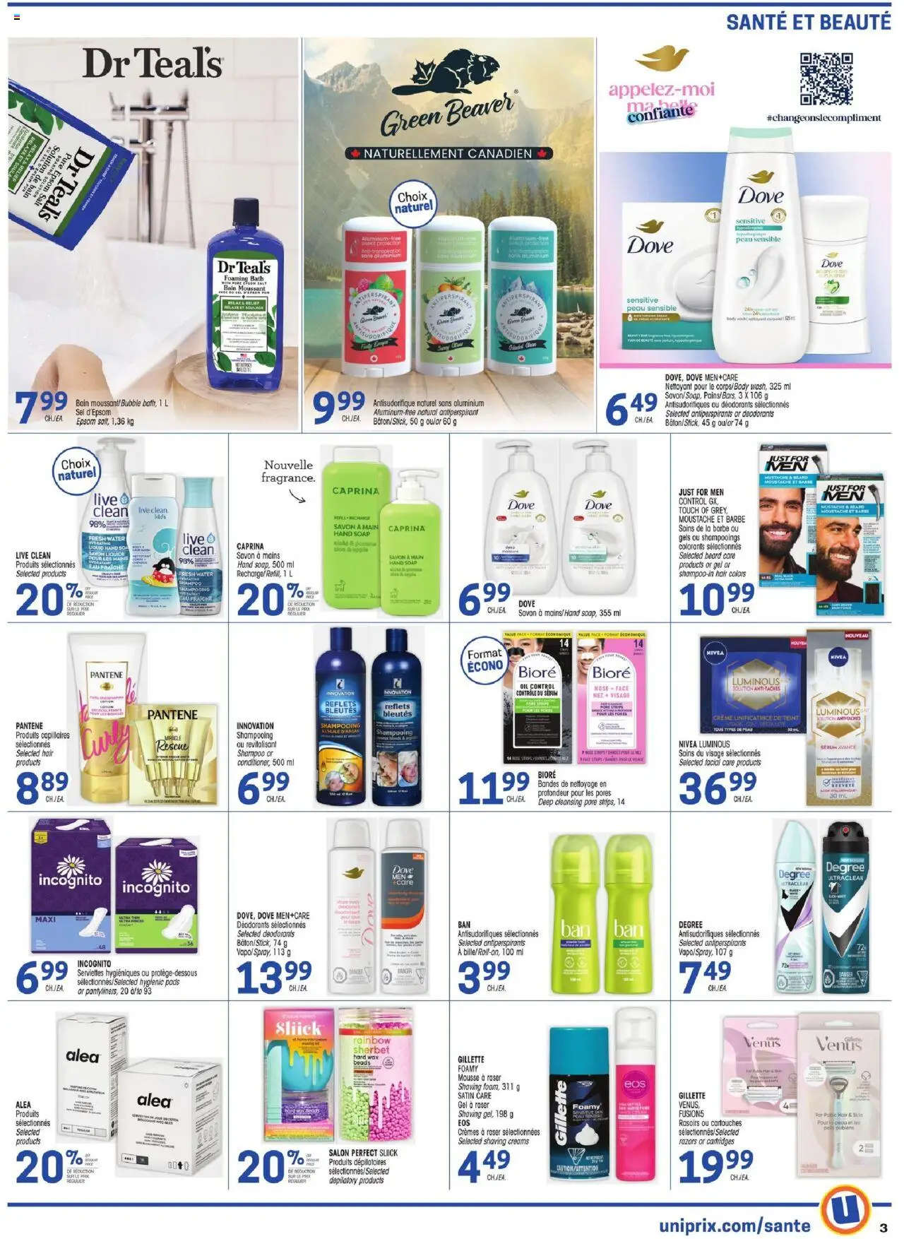 Uniprix flyer valid from 25.09.2025 | Page: 3 | Products: Shampoo, Soap, Bath, Oil