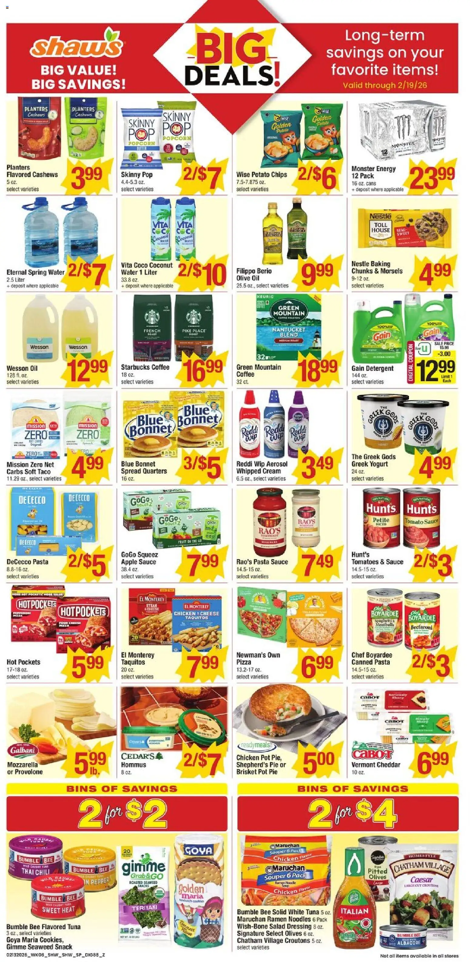 Star Market Weekly Ad - MA - valid from 13.02.2026 | Page: 8 | Products: Yogurt, Noodles, Chips, Cream