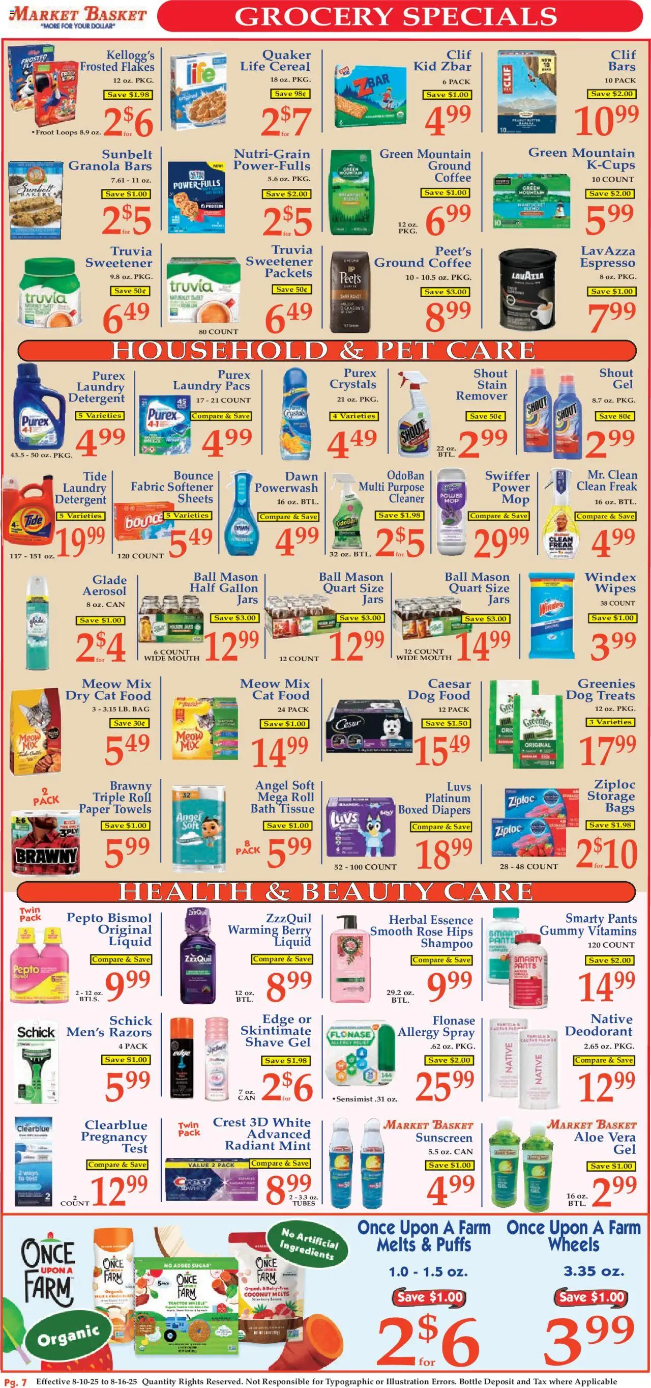 Market Basket Ad - valid from 10.08.2025 | Page: 7 | Products: Detergent, Aloe Vera, Bag, Sheet