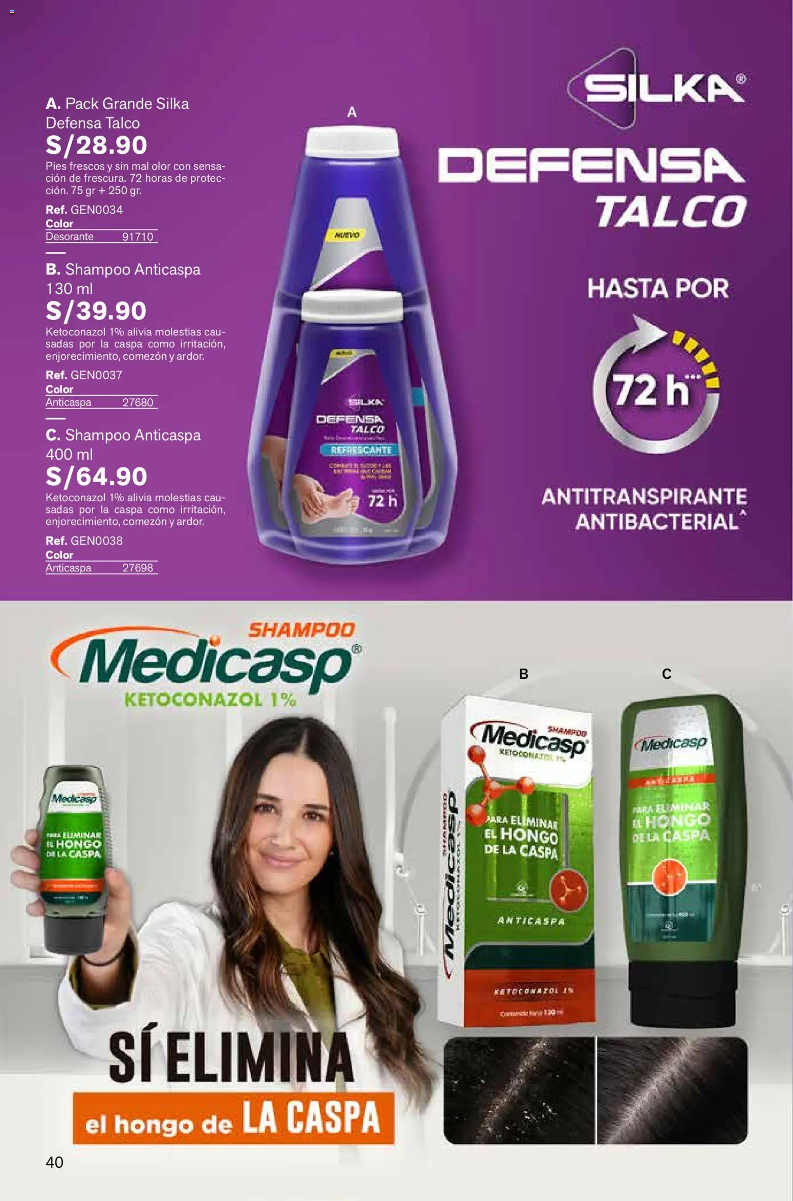 Catálogo Leonisa válido desde 06.03.2026 | Página: 40 | Productos: Shampoo, Antitranspirante