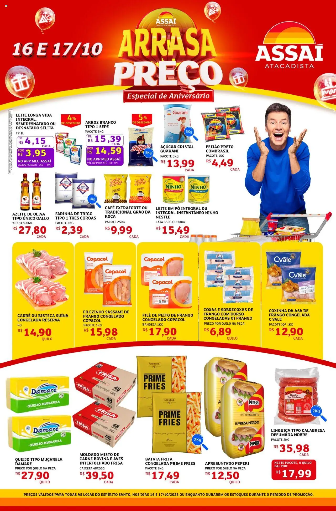 Assaí Atacadista Folheto - válido de 16.10.2025 | Página: 1 | Produtos: Pó, Queijo, Muçarela, Batata frita