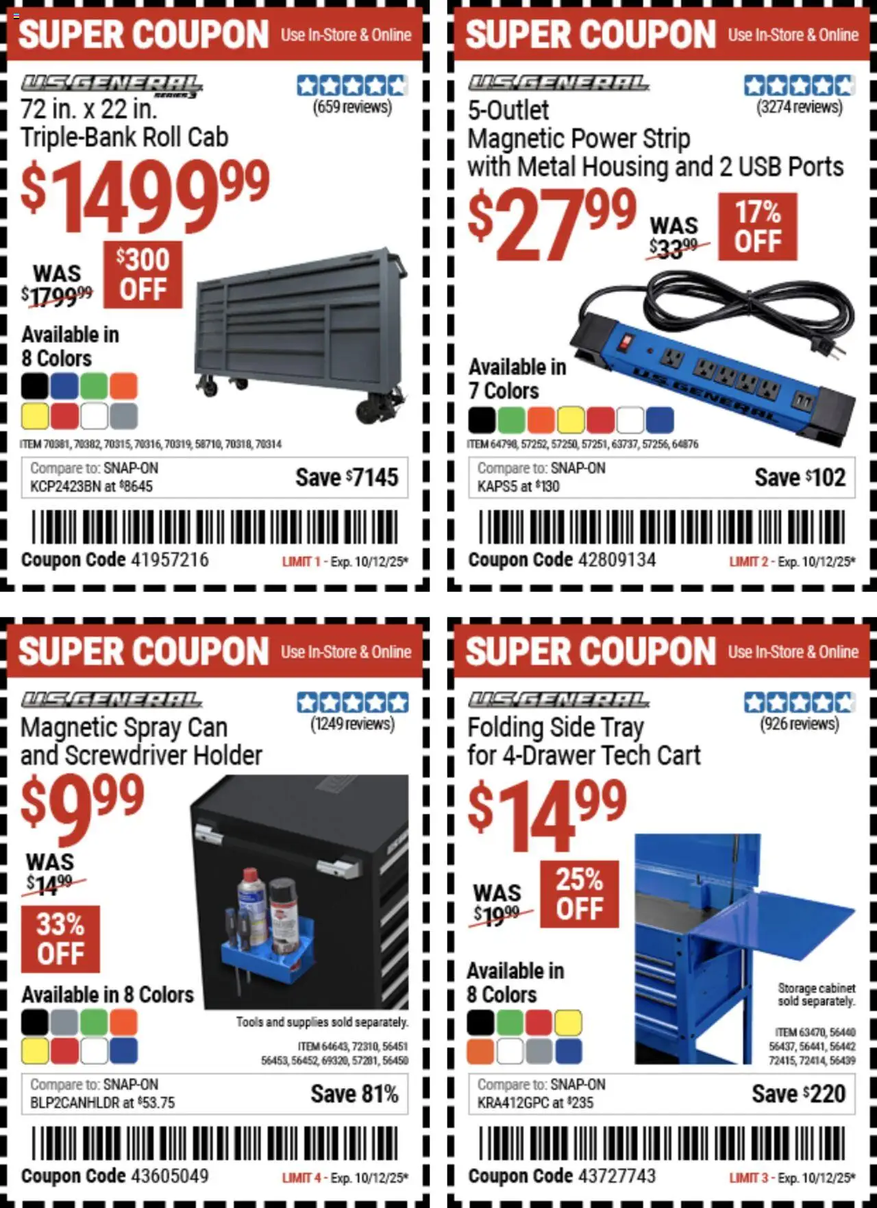 Harbor Freight Coupon Deals - valid from 29.09.2025 | Page: 7 | Products: Screwdriver, Usb