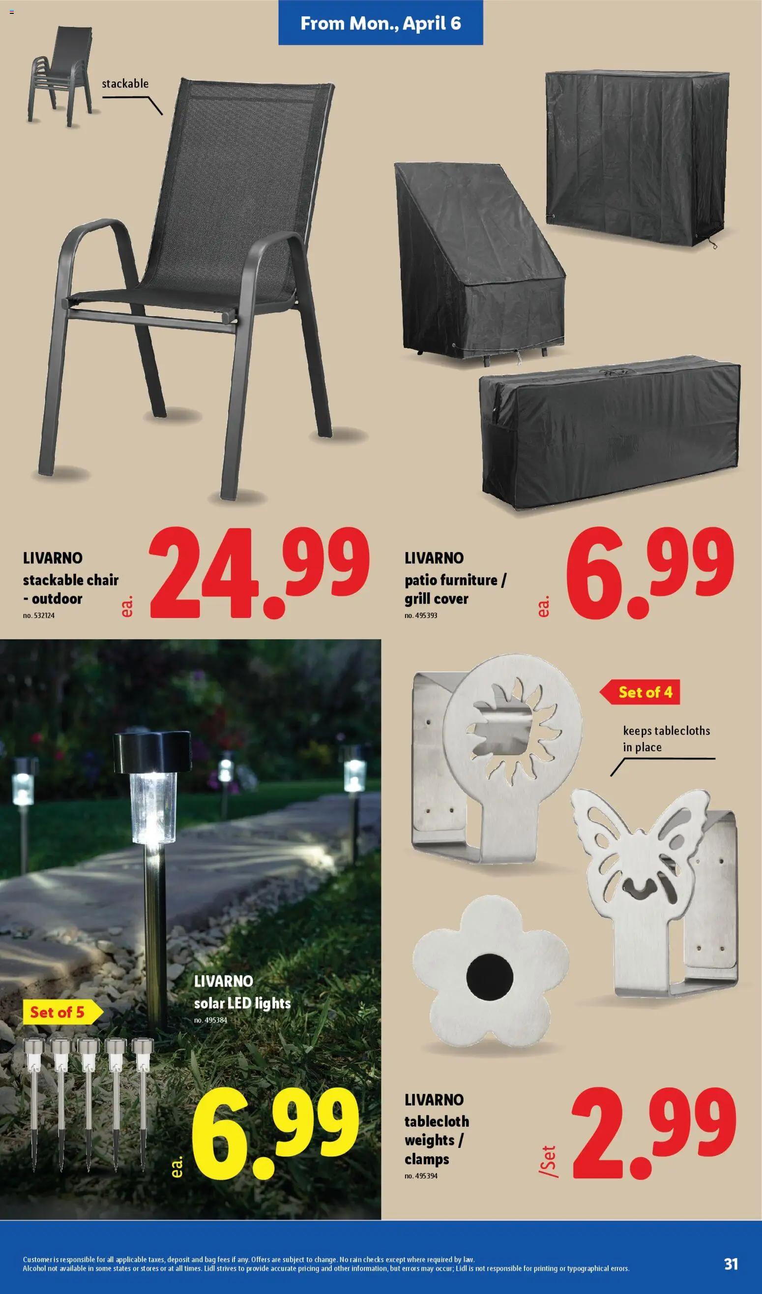 Lidl Weekly Ad - valid from 01.04.2026 | Page: 31 | Products: Chair, Bag, Grill