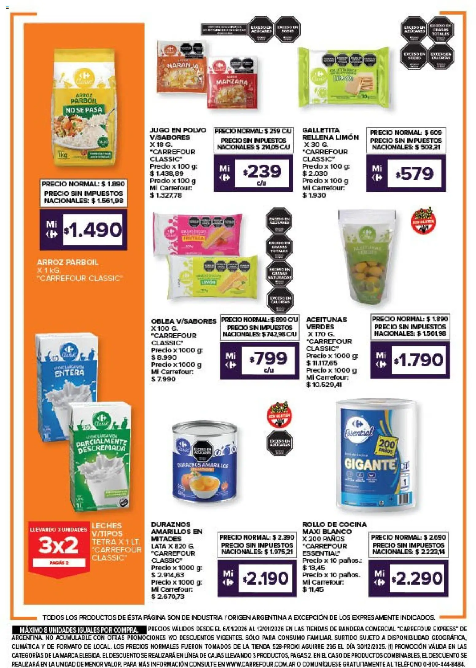 Carrefour ofertas │ válido desde el 06.01.2026 | Página: 5 | Productos: Teléfono, Aceitunas, Manzana, Arroz
