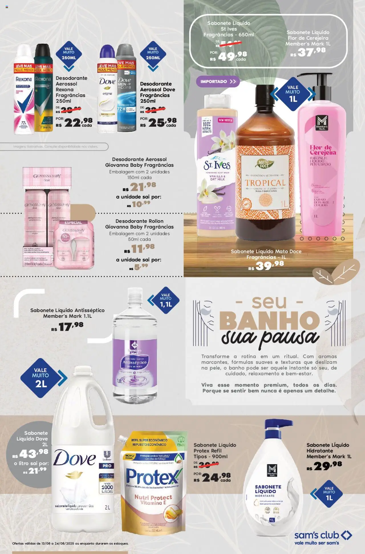 Sam's Club Folheto - válido de 13.08.2025 | Página: 7 | Produtos: Linhaça, Desodorante, Rexona, Dove
