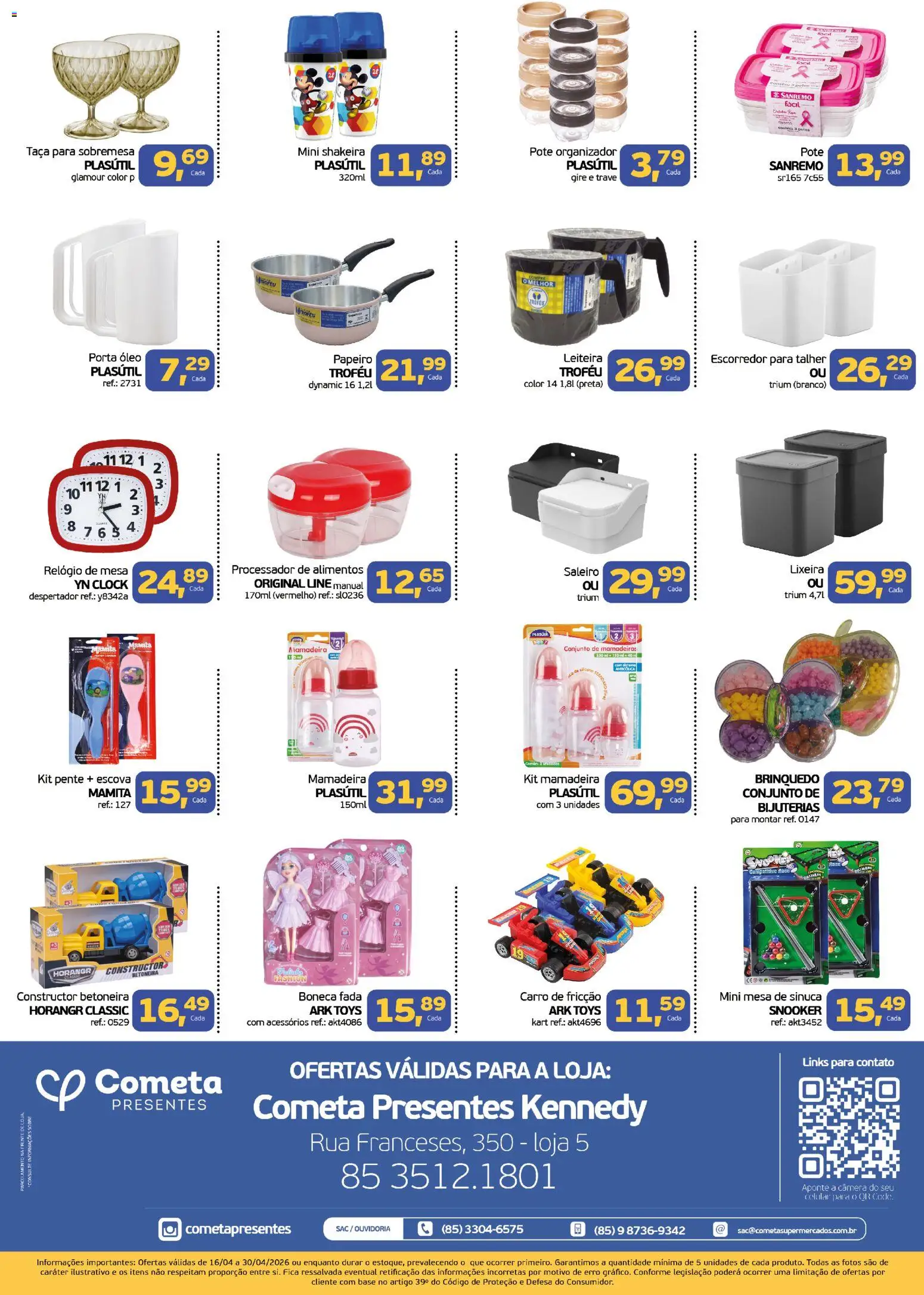 Cometa Supermercados Folheto - válido de 16.04.2026 | Página: 2 | Produtos: Organizador, Óleo, Despertador, Câmera