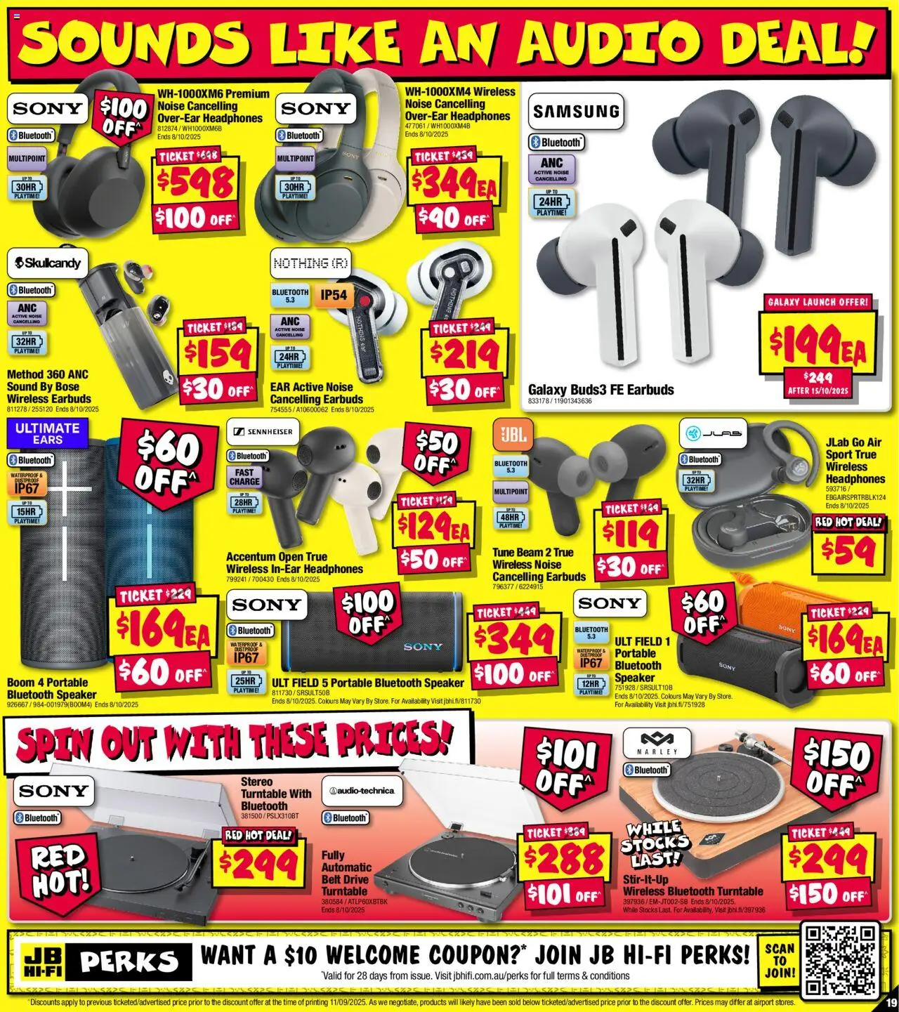 JB Hi-Fi catalogue - valid from 25.09.2025 | Page: 19 | Products: Bluetooth speaker, Audio, Headphones, Speaker