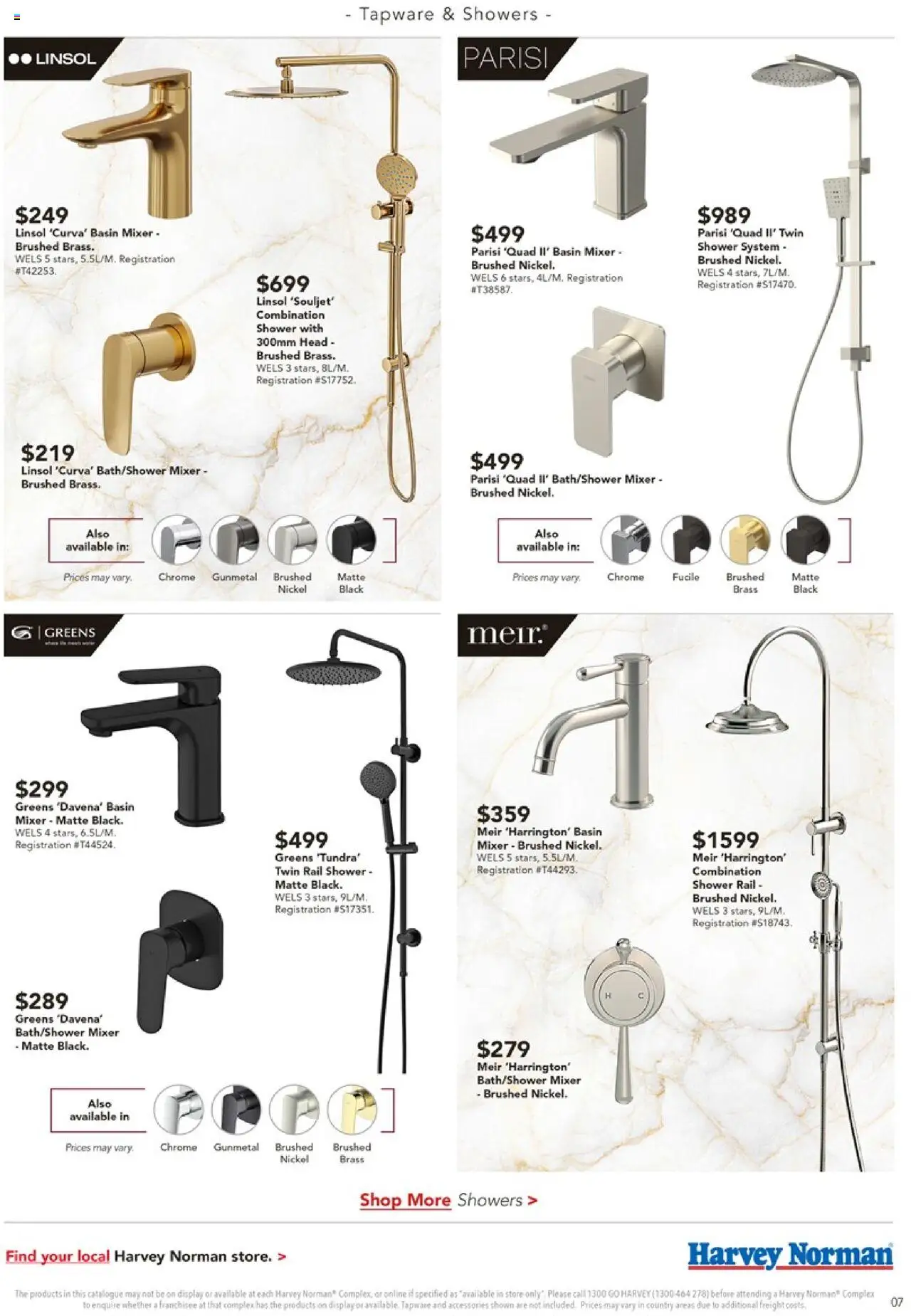 Harvey Norman catalogue - valid from 07.08.2025 | Page: 7 | Products: Shower, Greens, Accessories, Mixer