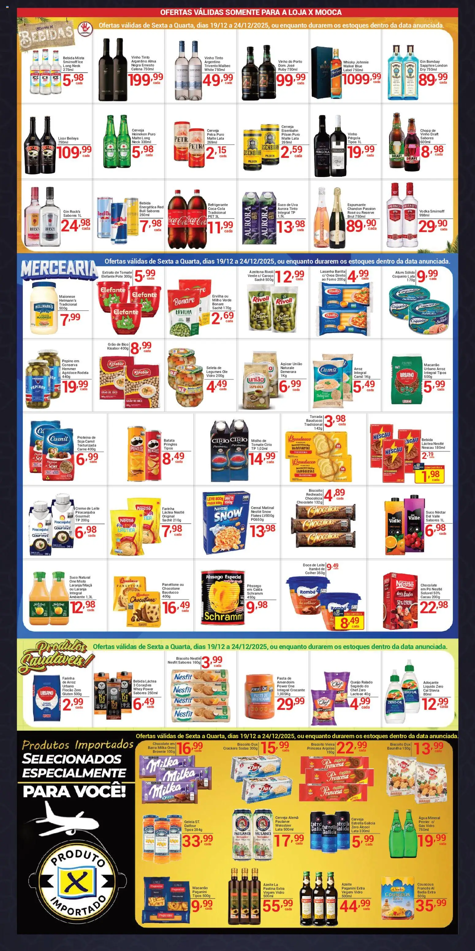 X Supermercados Folheto - válido de 19.12.2025 | Página: 2 | Produtos: Cerveja Heineken, Macarrão, Lasanha, Bico
