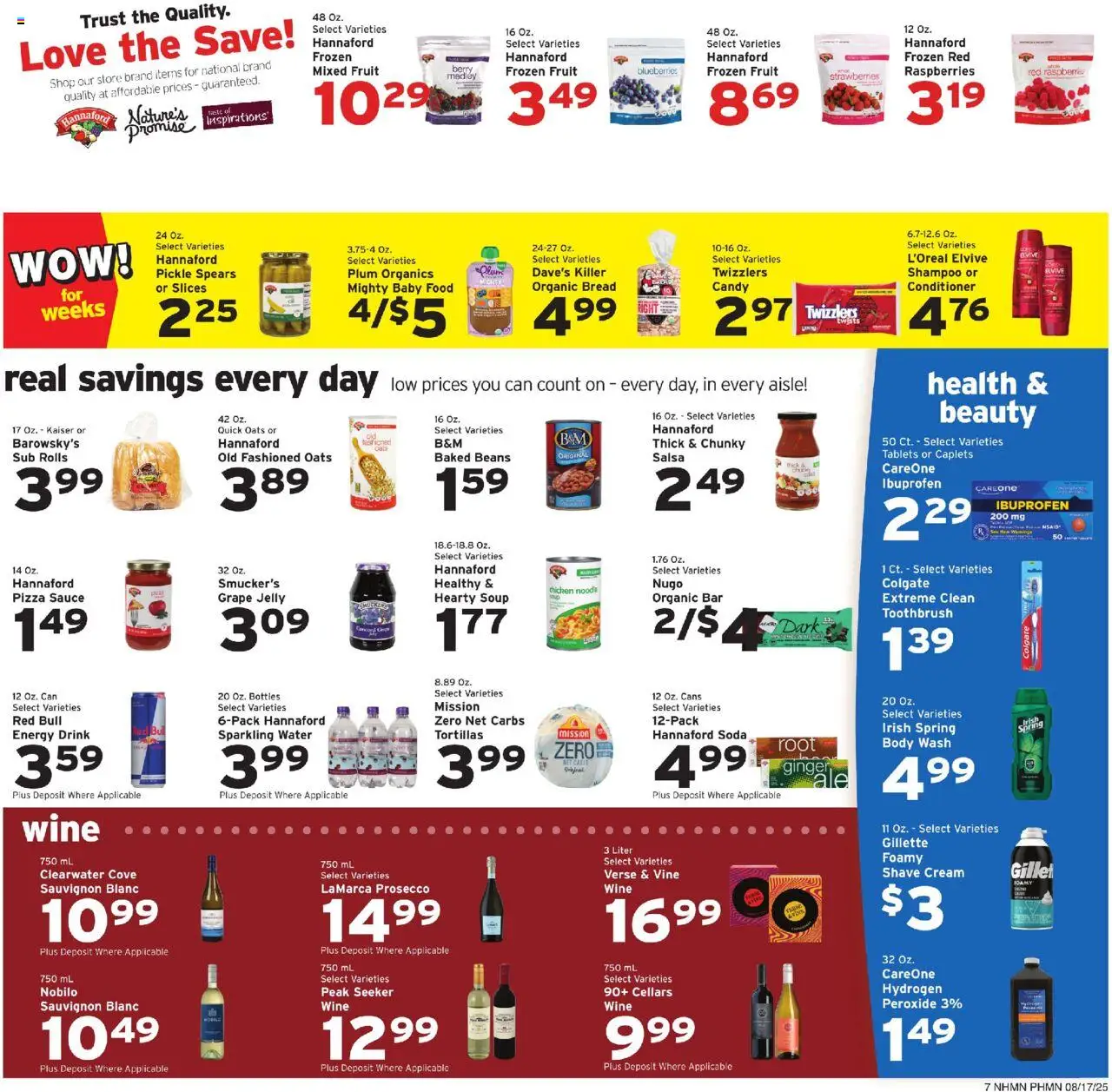 Hannaford Weekly Ad - valid from 17.08.2025 | Page: 7 | Products: Conditioner, Bread, Cream, Baby food