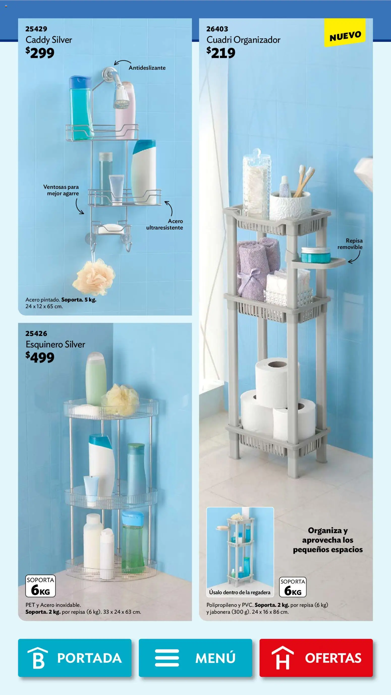 Nuevas ofertas de Betterware válidas en toda la República Mexicana desde el 02.02.2026. ¡Encuentra las mejores ofertas en Betterware campaña 2 2026! | Página: 98 | Productos: Repisa, Organizador, Regadera, Jabonera