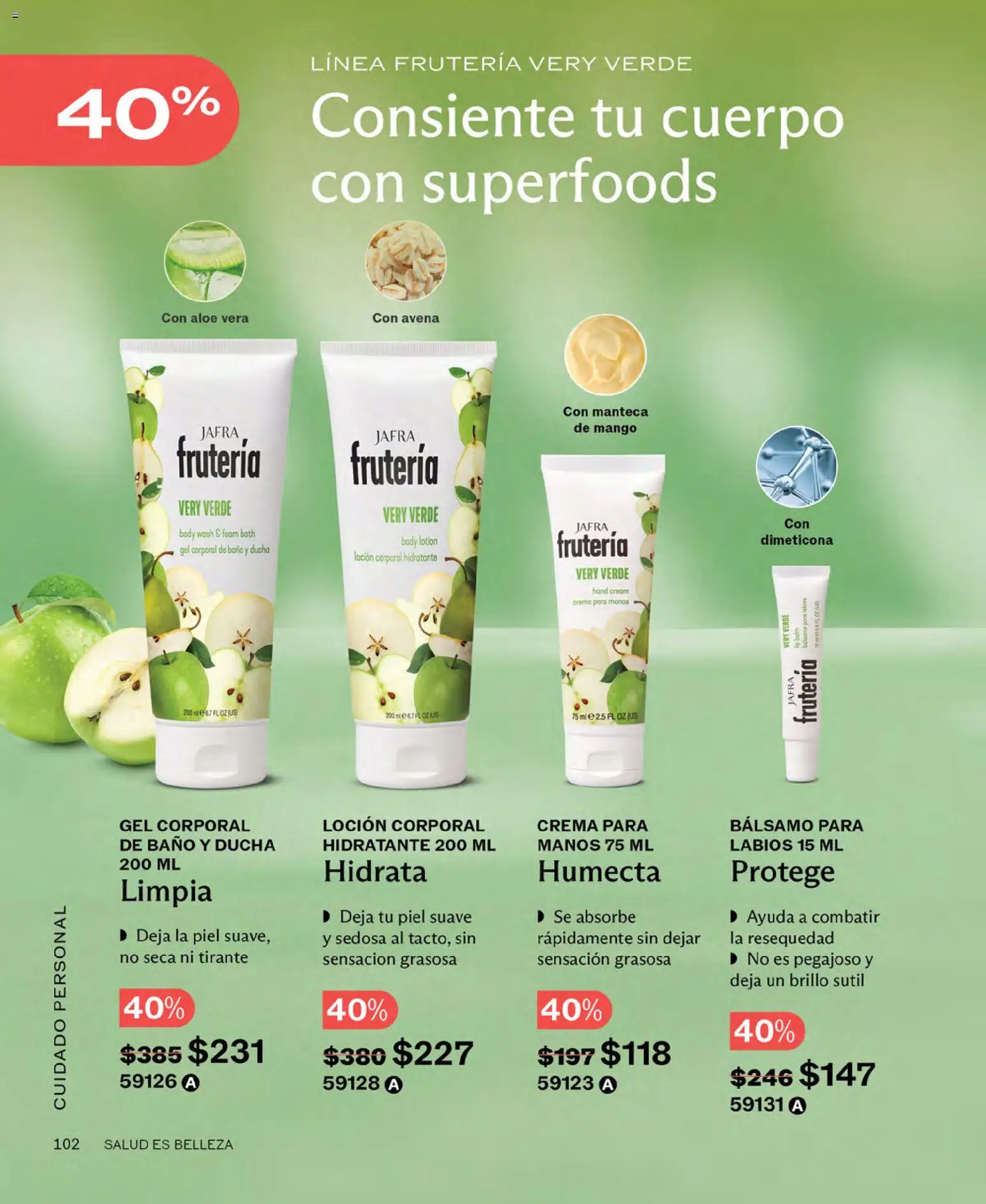 Nuevas ofertas de JAFRA válidas en toda la República Mexicana desde el 01.11.2025. ¡Encuentra las mejores ofertas en JAFRA catálogo! | Página: 102 | Productos: Mango, Brillo, Loción, Baño