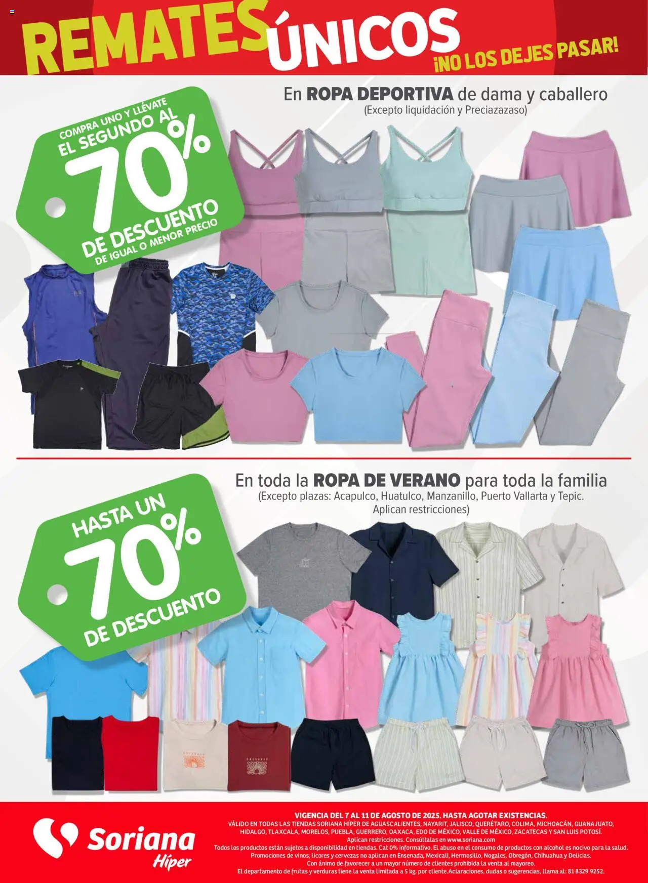 Nuevas ofertas de Soriana válidas en toda la República Mexicana desde el 07.08.2025. ¡Encuentra las mejores ofertas en Soriana - Folleto! | Página: 10 | Productos: Ropa