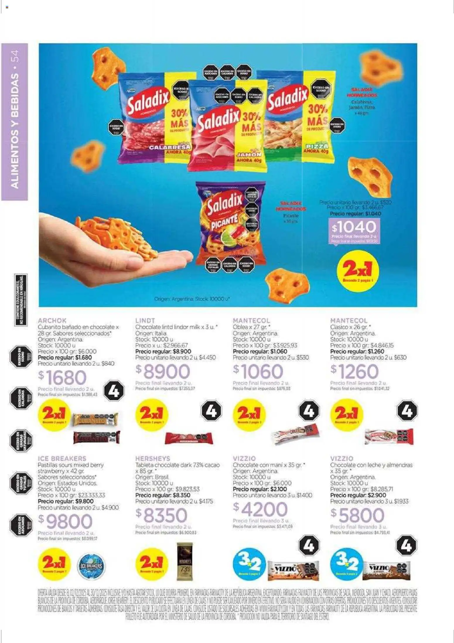 Farmacity catálogo │ válido desde el 02.12.2025 | Página: 54 | Productos: Tableta, Almendras, Chocolate, Pizza