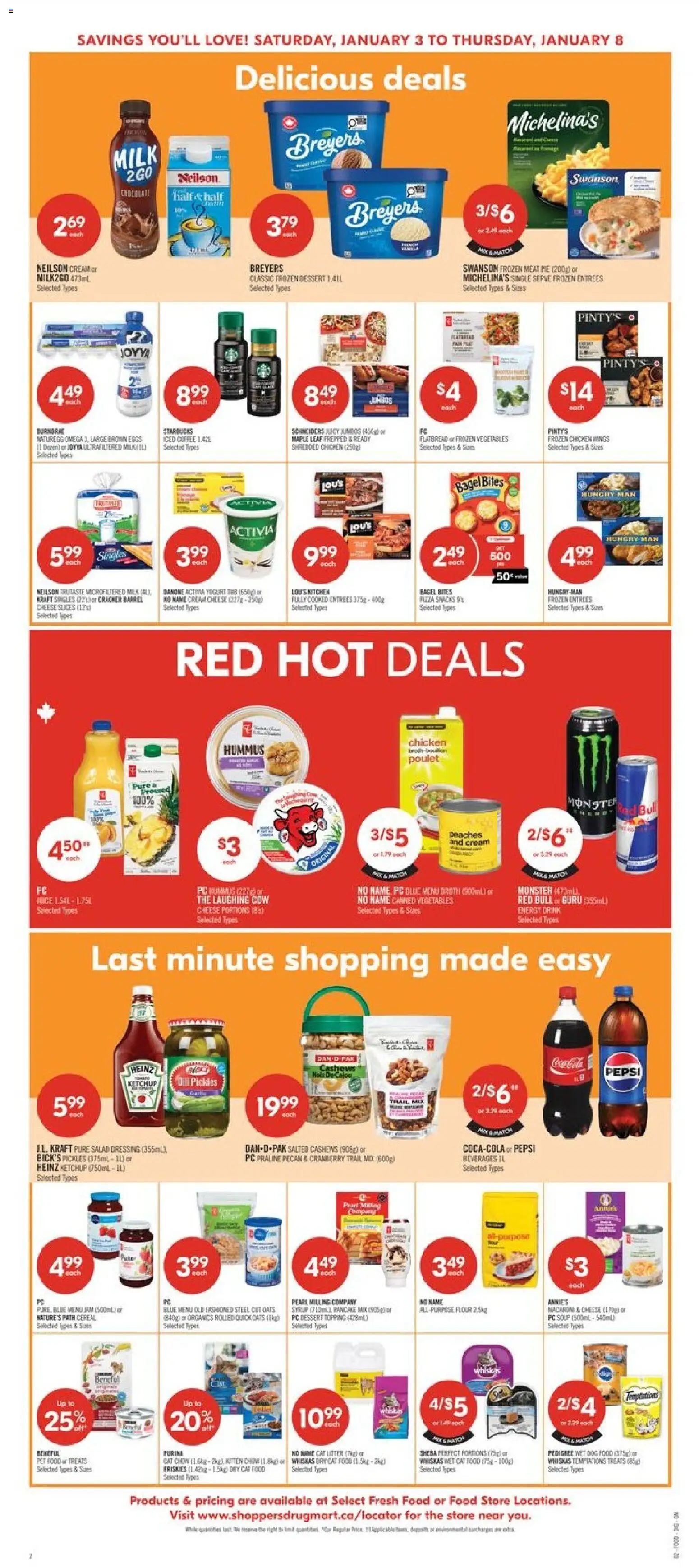 Shoppers flyer valid from 03.01.2026 | Page: 6 | Products: Ketchup, PC, Milk, Cheese