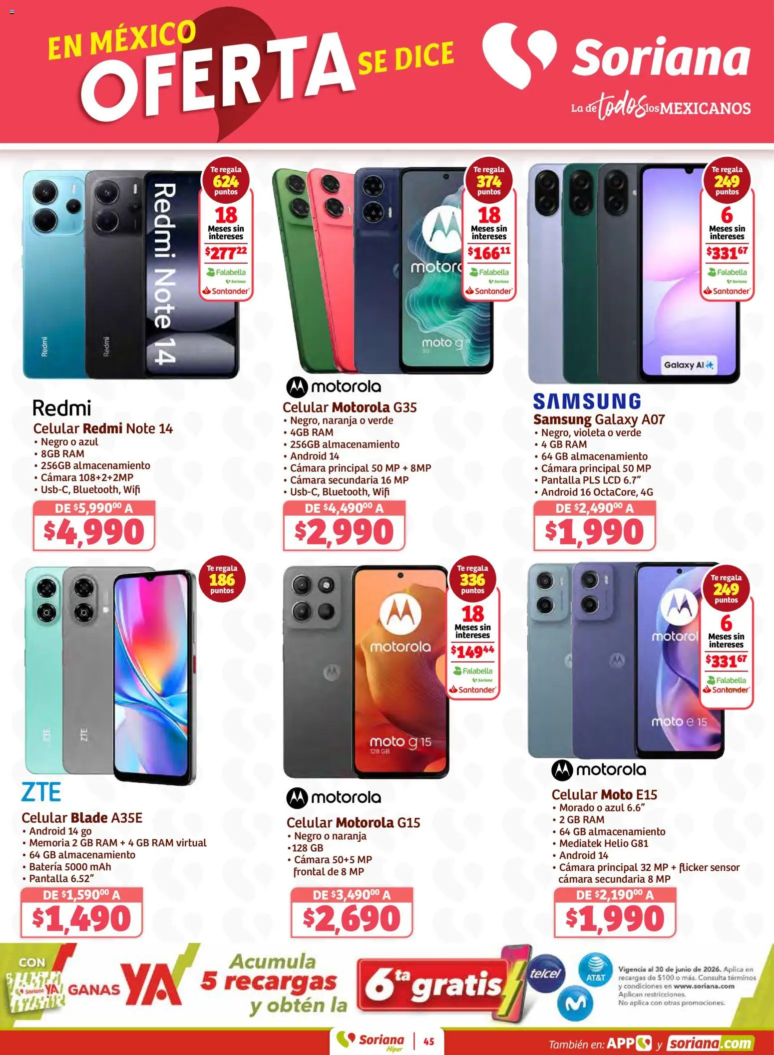 Nuevas ofertas de Soriana válidas en toda la República Mexicana desde el 12.02.2026. ¡Encuentra las mejores ofertas en Soriana - Preciazazaso Híper: Ags, Col, Gto, Jal, Mich! | Página: 45 | Productos: Cámara, Té, Batería