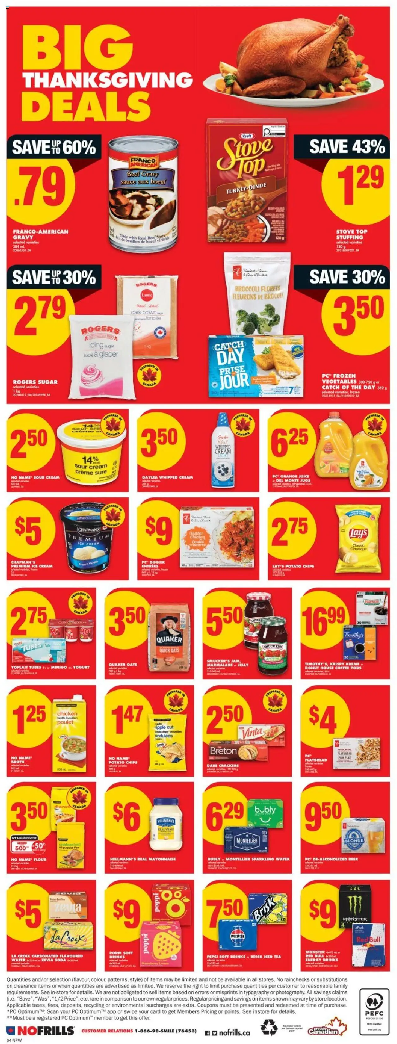 No Frills flyer valid from 09.10.2025 | Page: 5 | Products: Sour cream, Chips, Cream, Stove