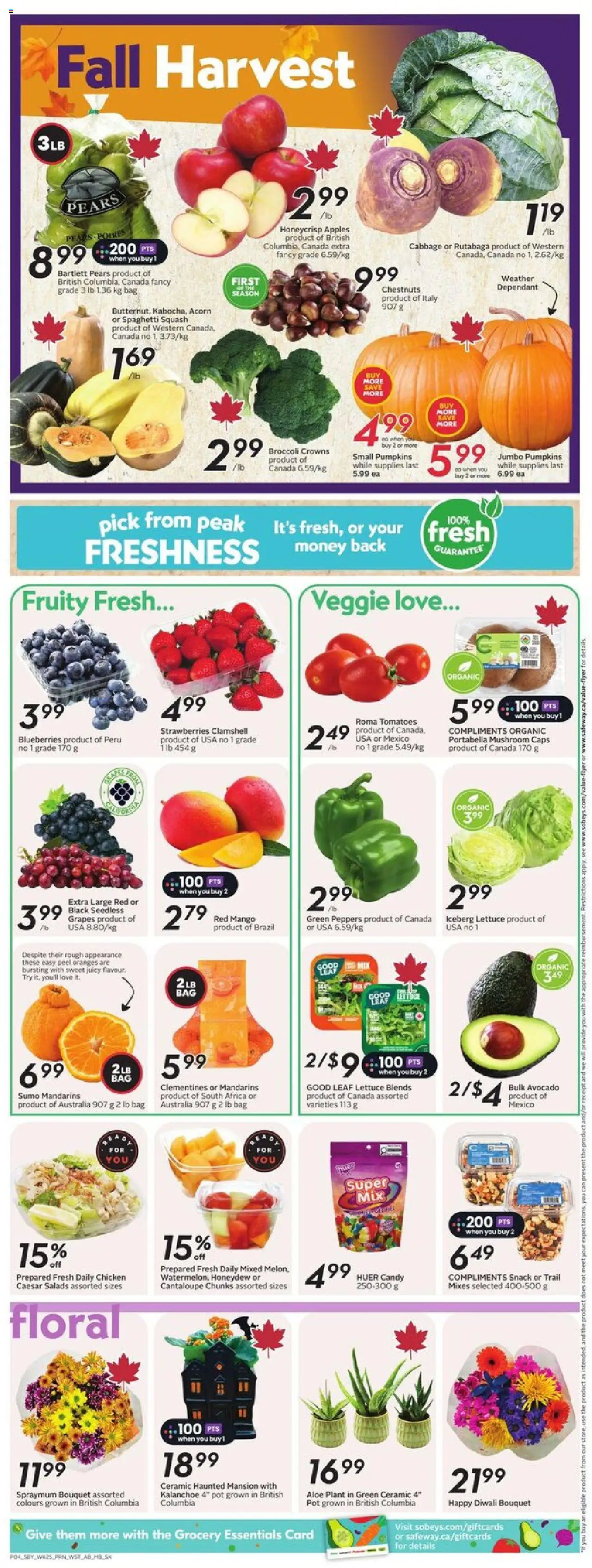 Safeway flyer valid from 16.10.2025 | Page: 7 | Products: Strawberries, Bag, Apples, Tomatoes