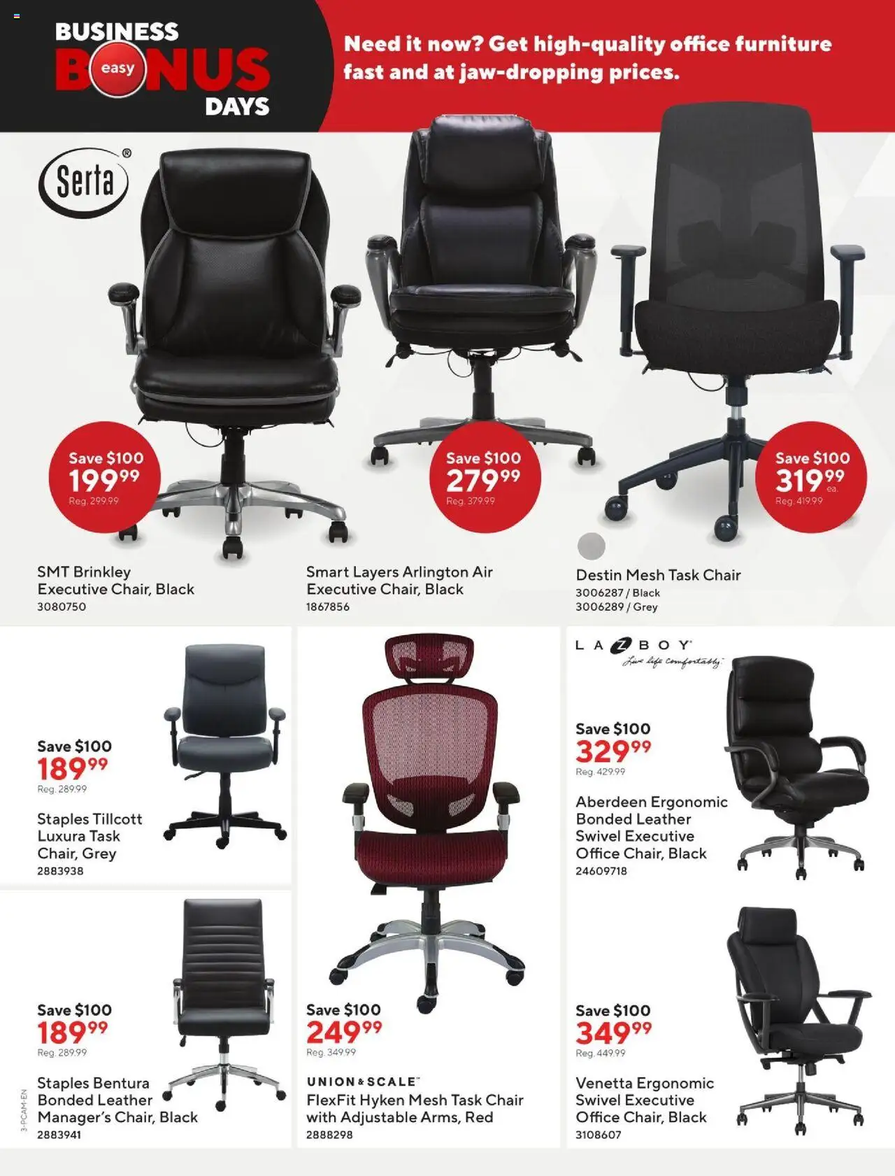Staples flyer valid from 03.10.2025 | Page: 3 | Products: Chair