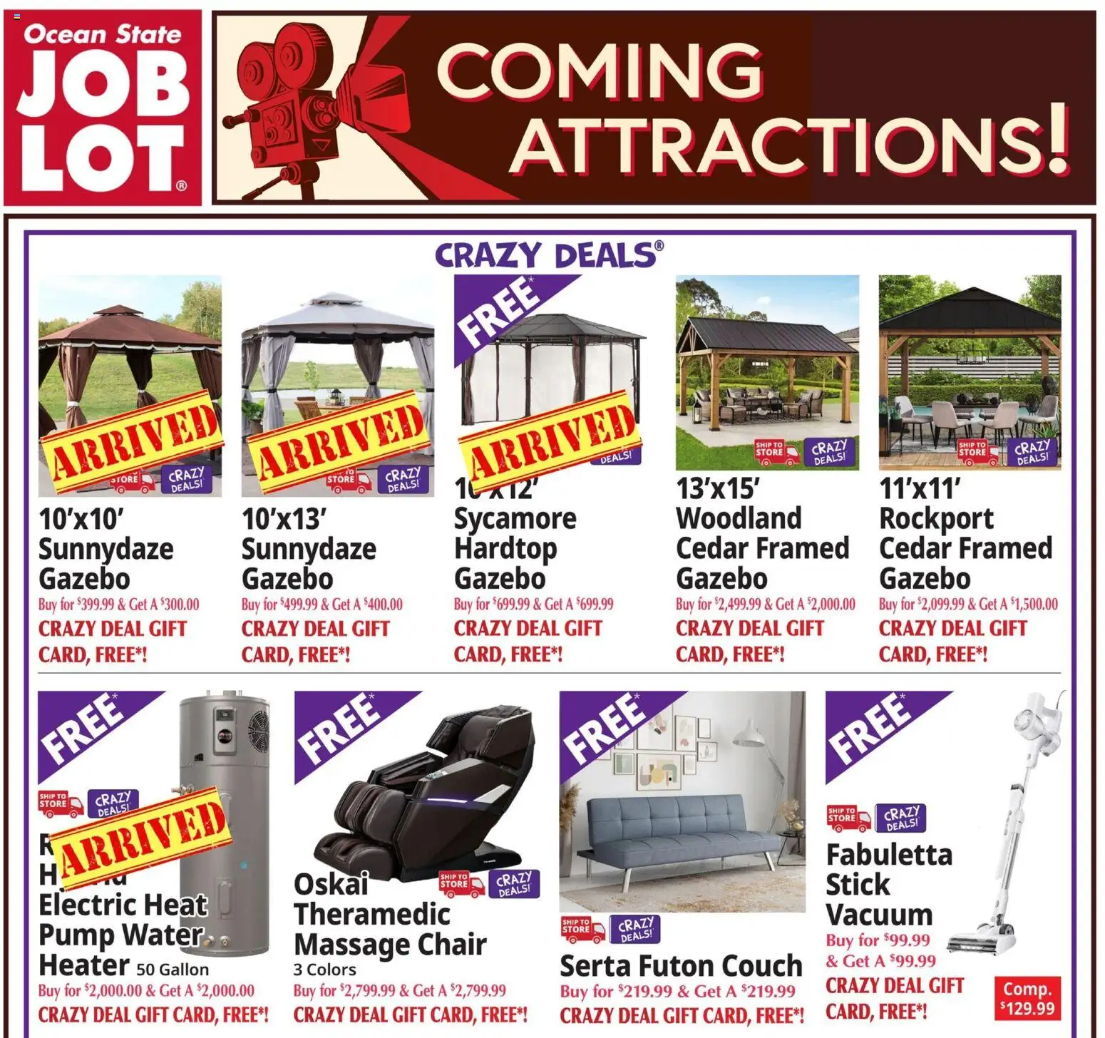 Ocean State Job Lot Coming Attractions - MA - valid from 26.03.2026 | Page: 1 | Products: Vacuum, Pump, Massage Chair, Water