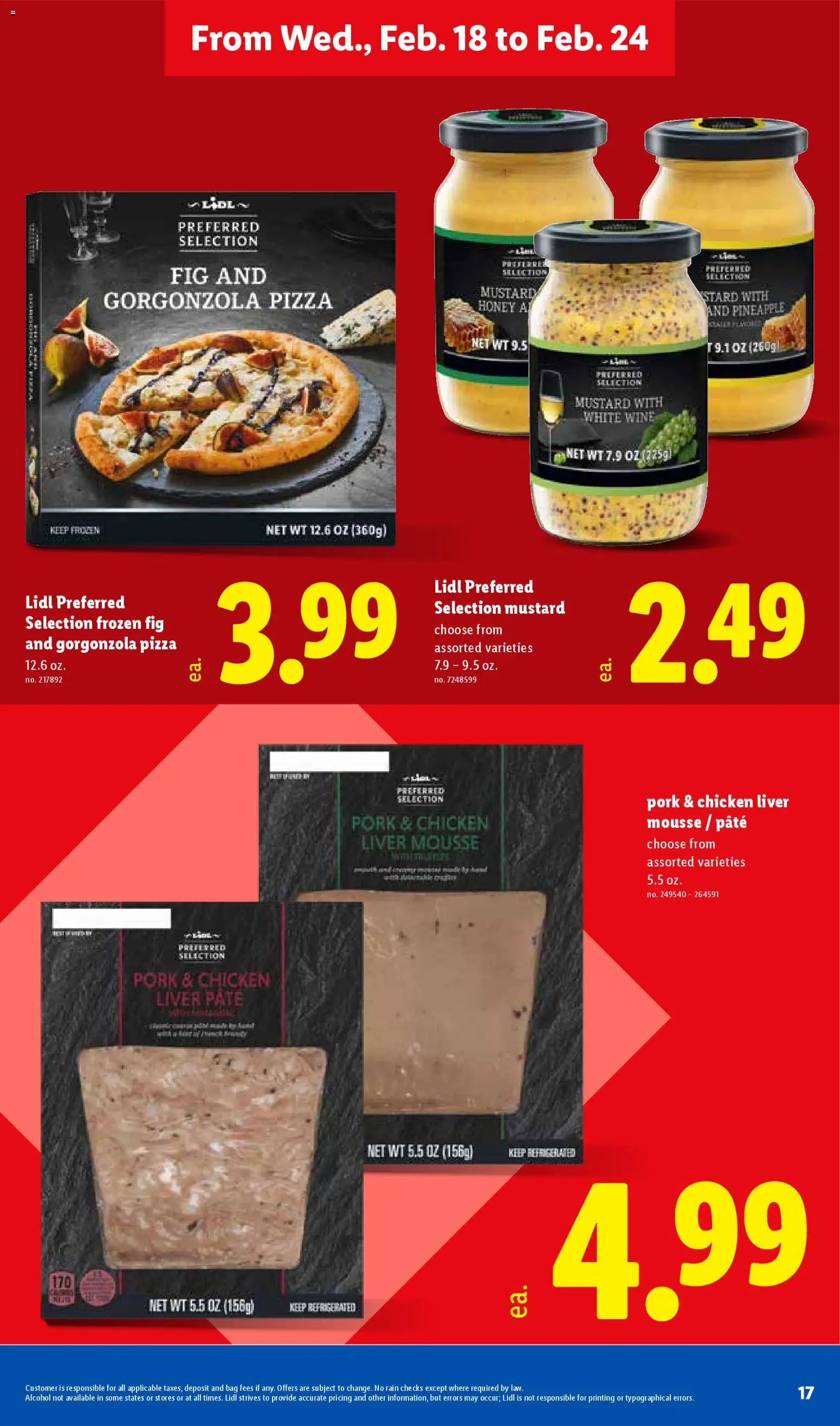 Lidl Weekly Ad - valid from 18.02.2026 | Page: 17 | Products: Pizza, Wine, Pork, Bag