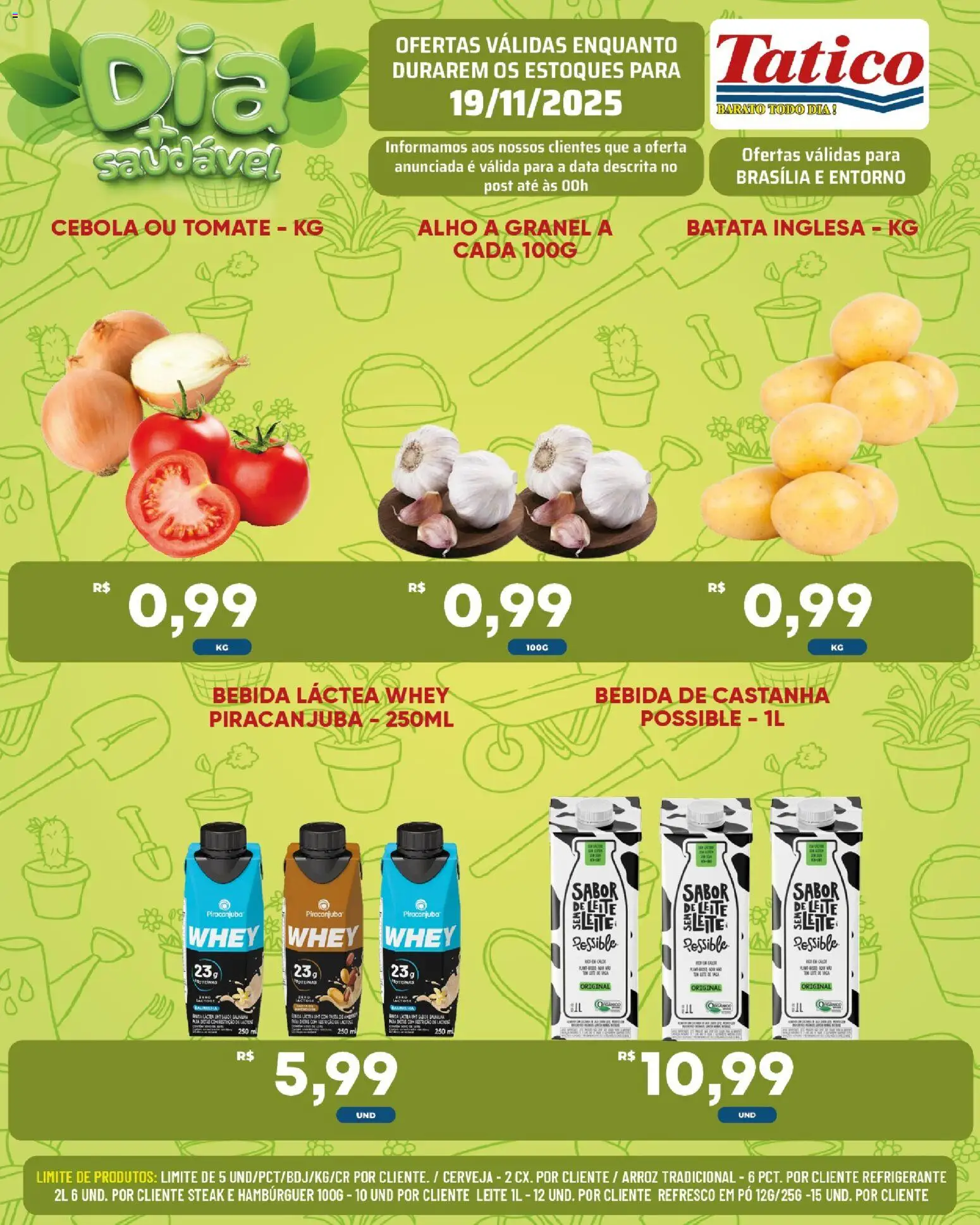 Tatico Folheto - válido de 19.11.2025 | Página: 7 | Produtos: Alho, Cebola, Leite, Cerveja