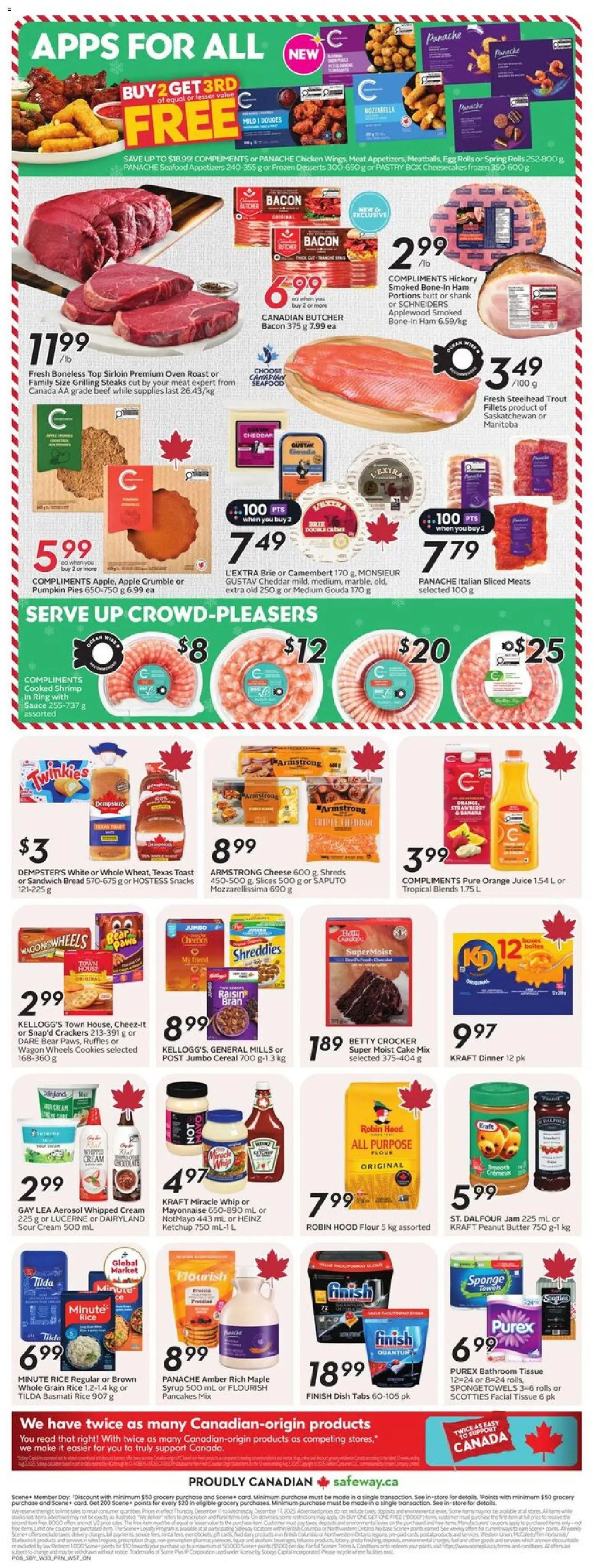 Safeway flyer valid from 11.12.2025 | Page: 4 | Products: Beef, Box, Butter, Chicken
