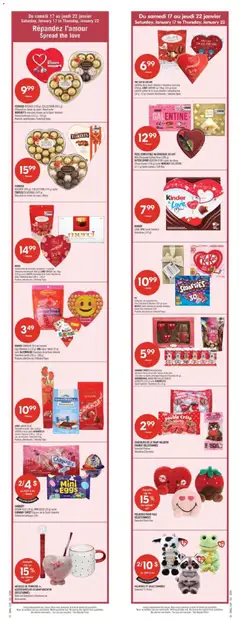 Preview of FERRERO ROCHER (100 g), COLLECTION (89,5 g), Chocolat en forme de caur/Heart oulor. HERSHEY'S chocolats Kisses de la Saint-Valentin Valentine Kisses (142 g - 165 g) Produits sélectionnés/Selected Types from shop Pharmaprix valid from 16.01.2026 | Page: 2
