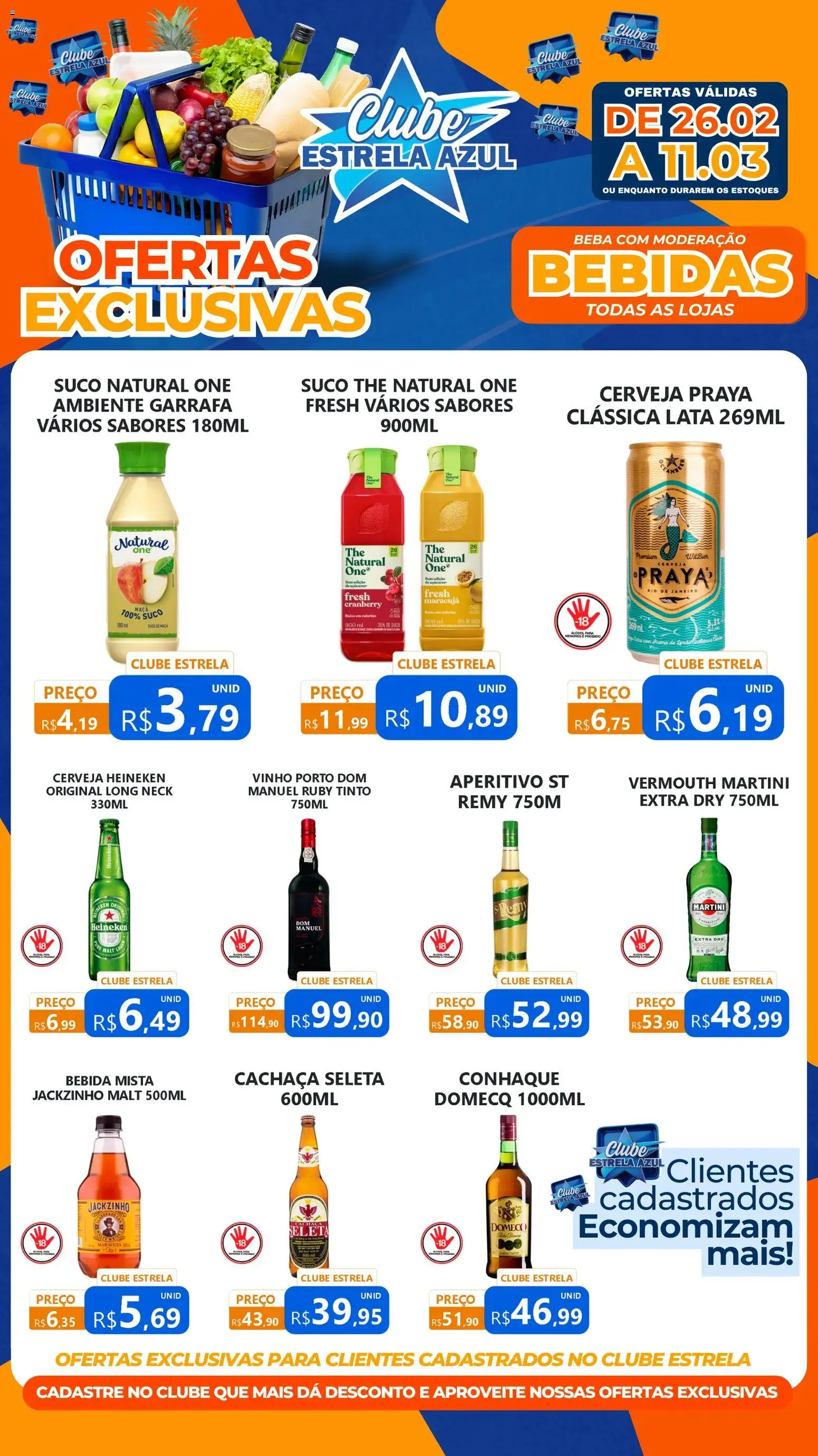 Estrela Azul Folheto - válido de 26.02.2026 | Página: 4 | Produtos: Conhaque, Cerveja, Baixo, Bebida