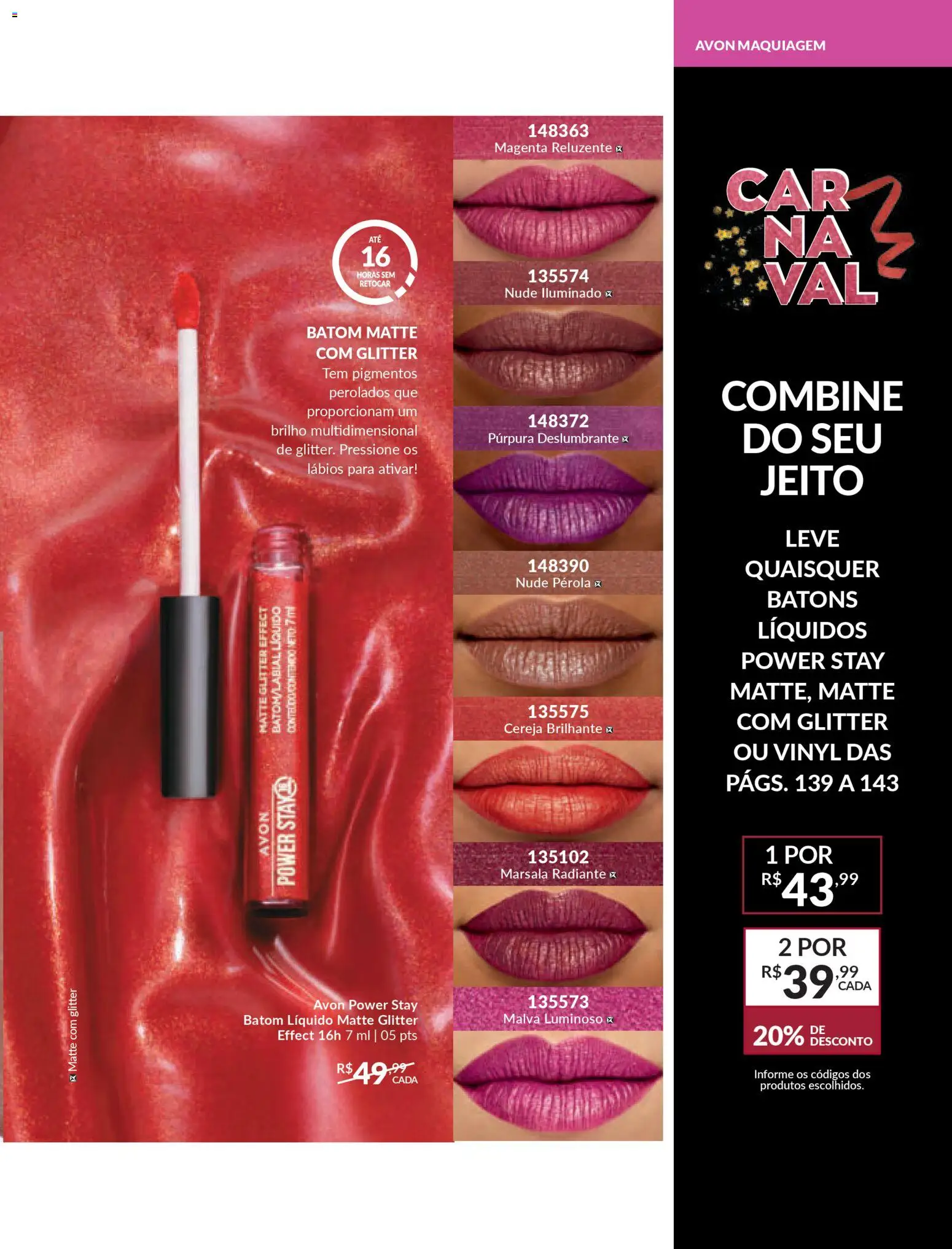 Avon Folheto - válido de 15.01.2026 | Página: 141 | Produtos: Cereja, Maquiagem, Batom