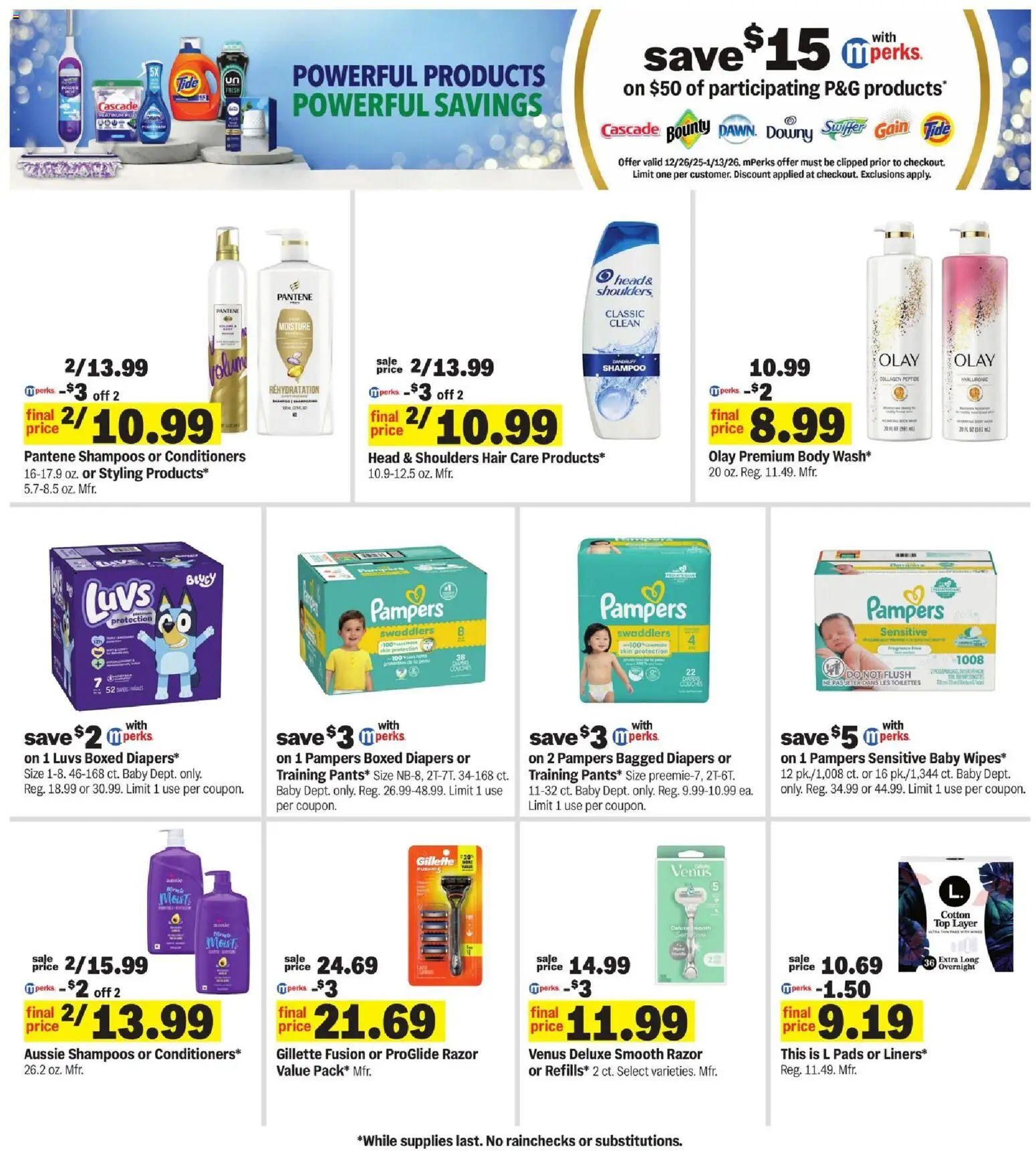 Meijer Weekly Ad - MI - valid from 02.01.2026 | Page: 29 | Products: Fusion, Shampoo, Pads
