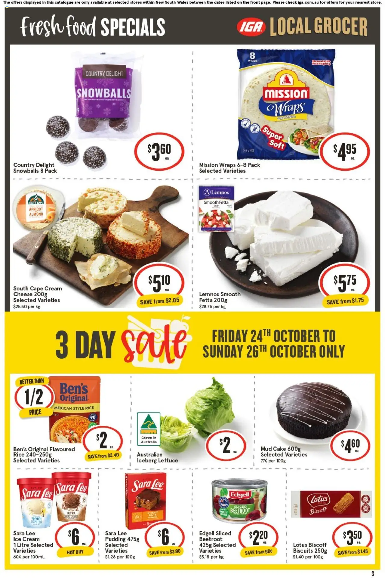 IGA catalogue - valid from 22.10.2025 | Page: 3 | Products: Chocolate, Rice, Pudding, Date