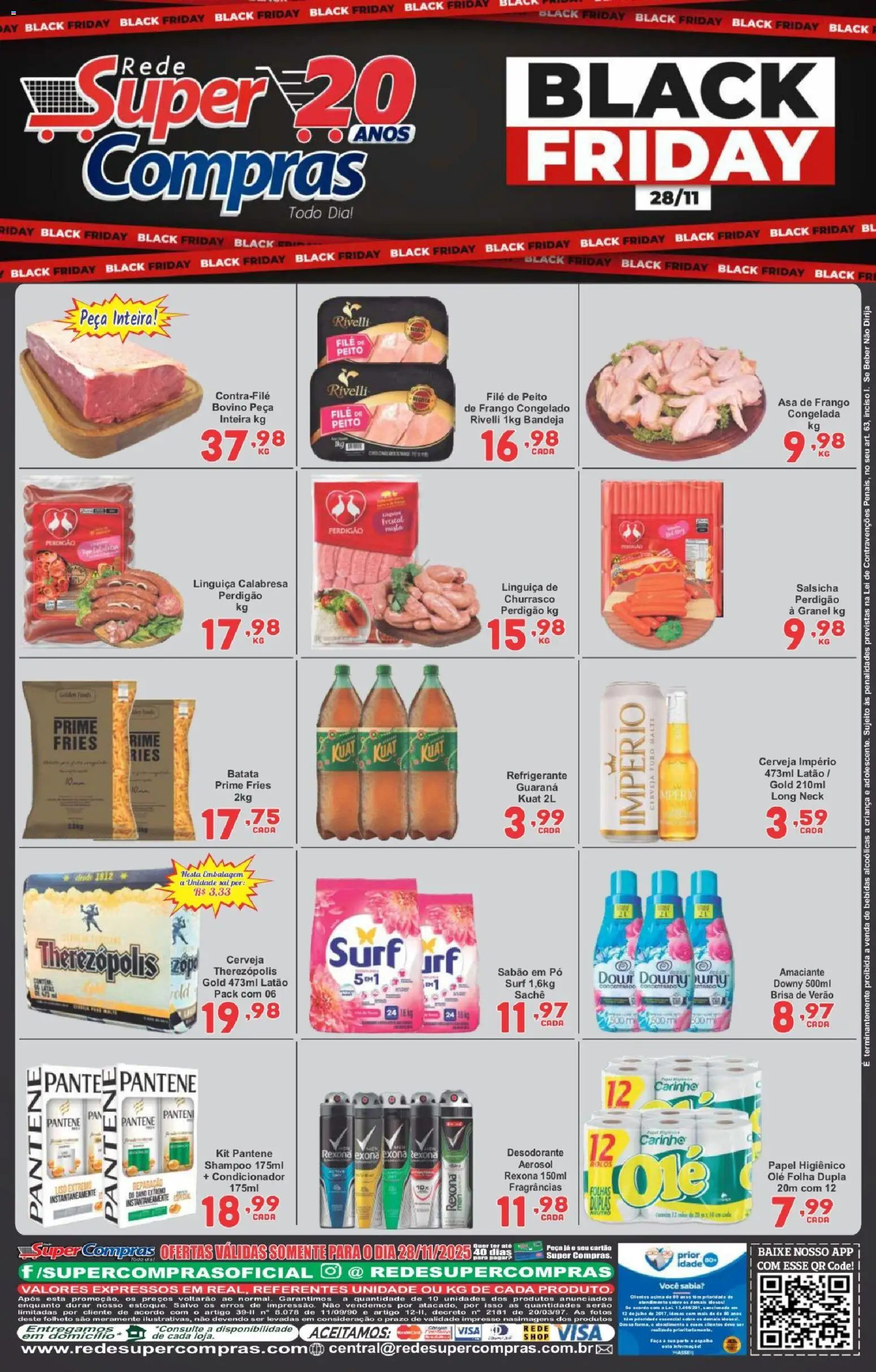 Rede Super Compras Folheto - válido de 28.11.2025 | Página: 2 | Produtos: Shampoo, Pó, Salsicha, Papel higiênico