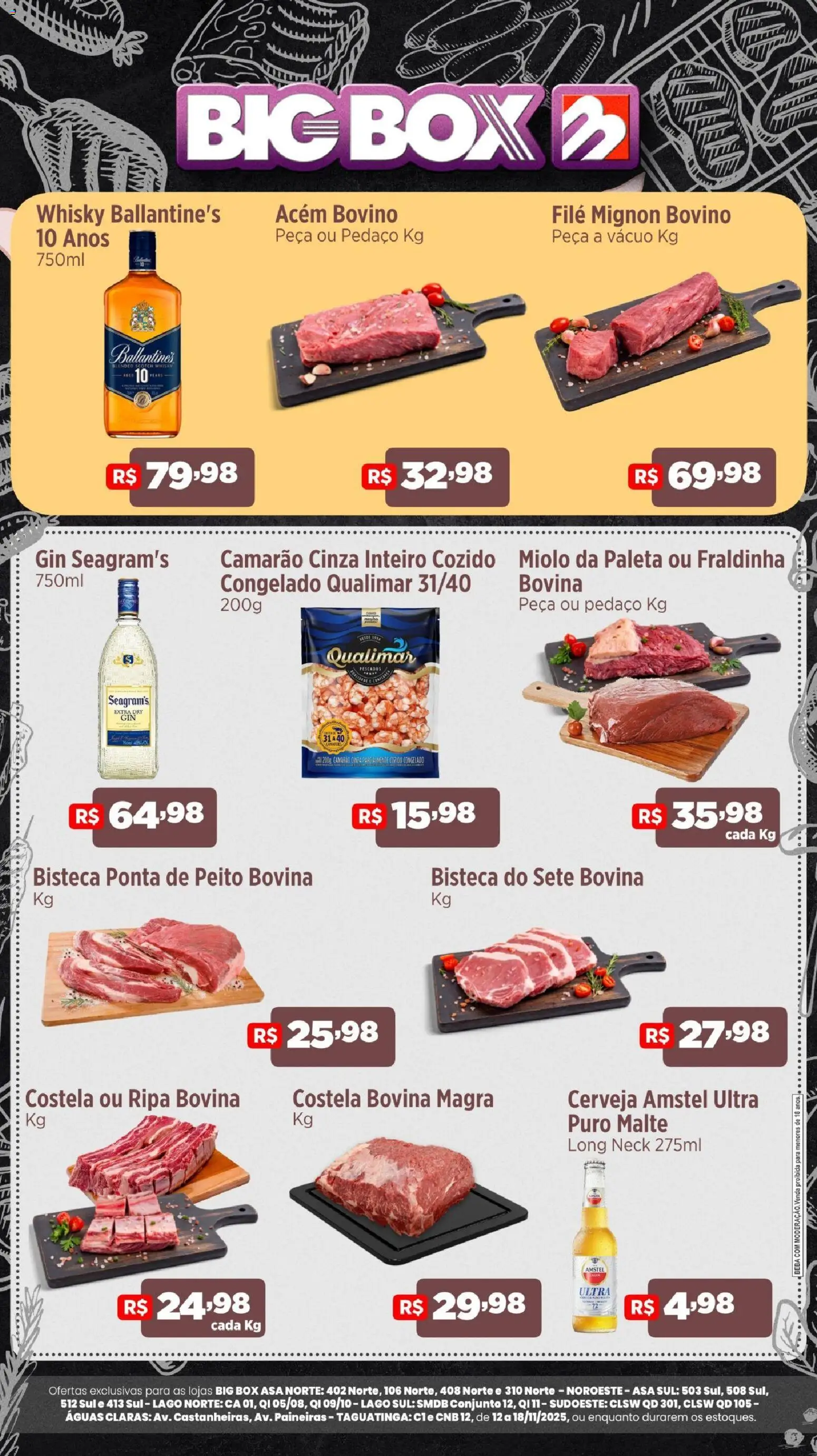Big Box Folheto - válido de 12.11.2025 | Página: 1 | Produtos: Whisky, Acém, Cerveja, Gin