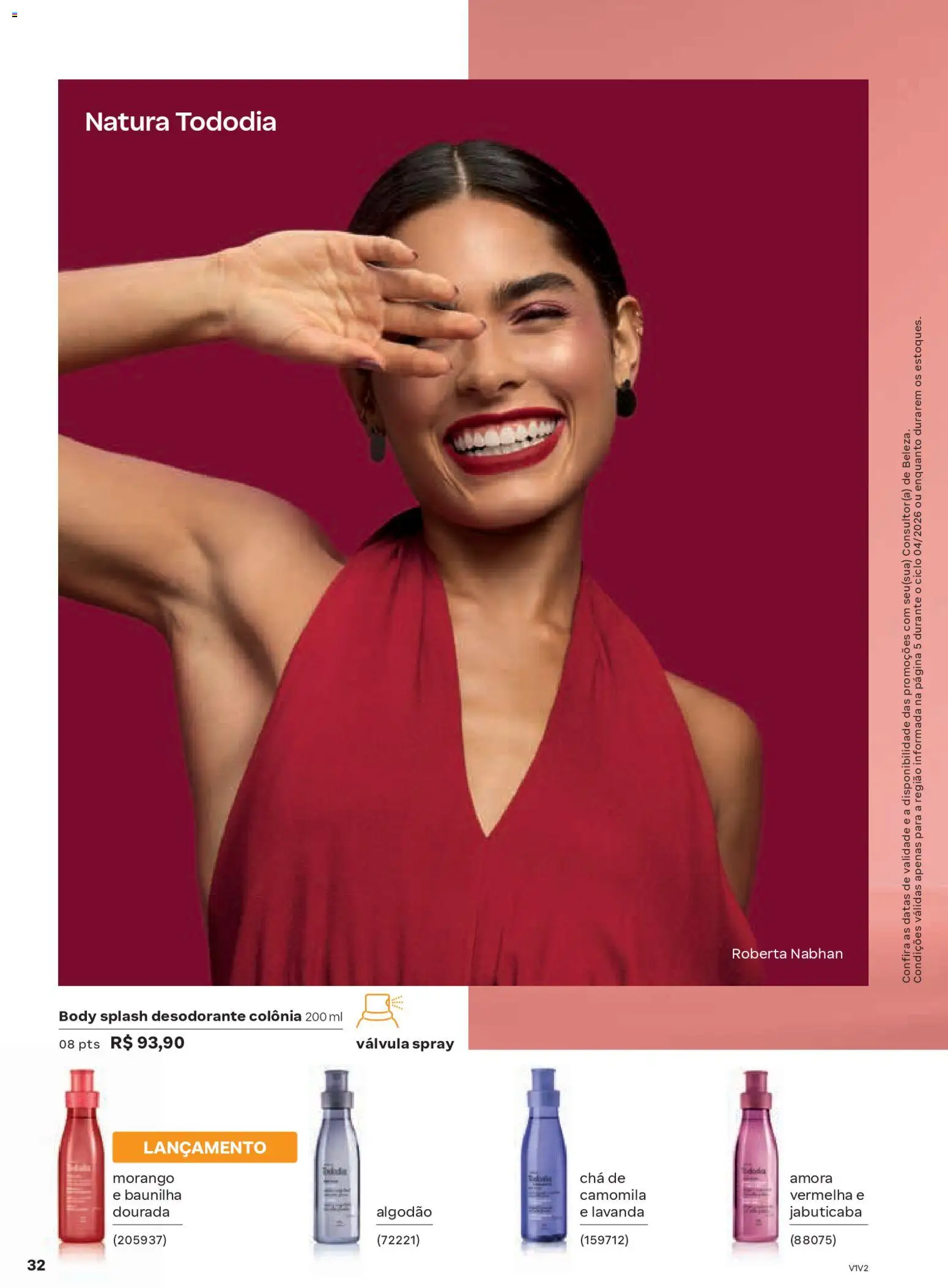 Natura Folheto - válido de 19.02.2026 | Página: 32 | Produtos: Desodorante, Chá, Algodão, Body