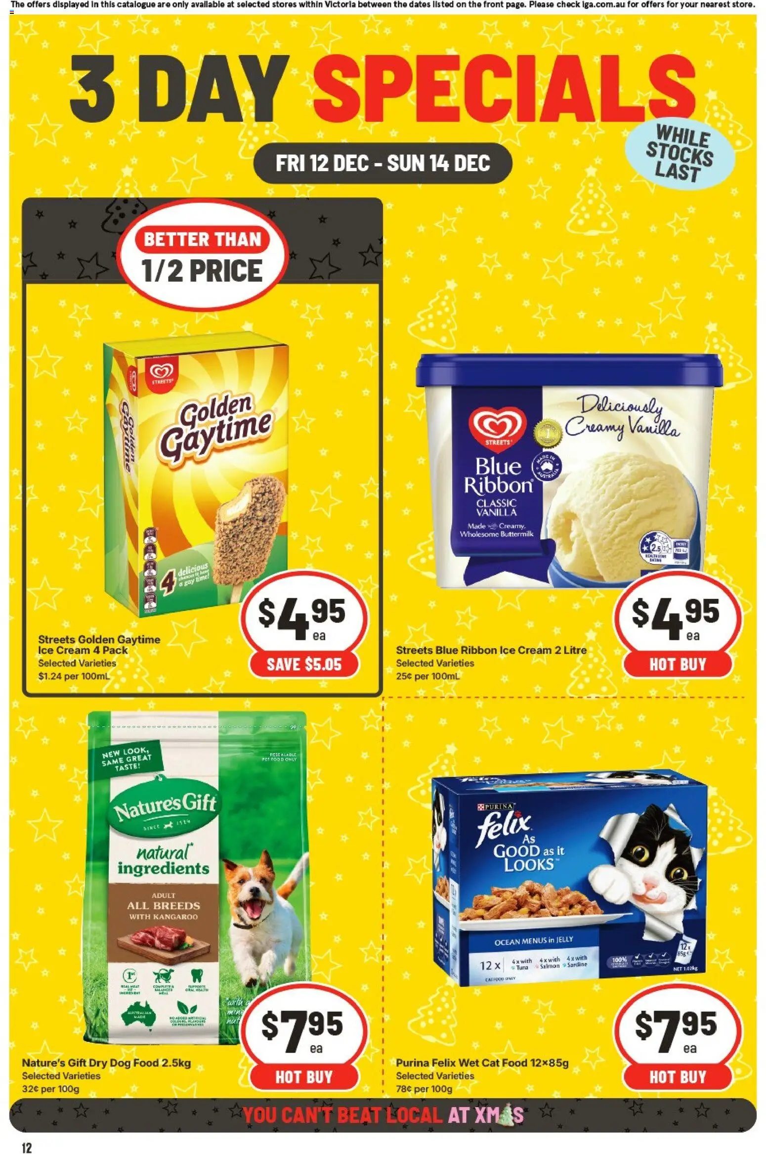 IGA catalogue - valid from 12.12.2025 | Page: 3 | Products: Dog food, Cream, Ice cream, Salmon