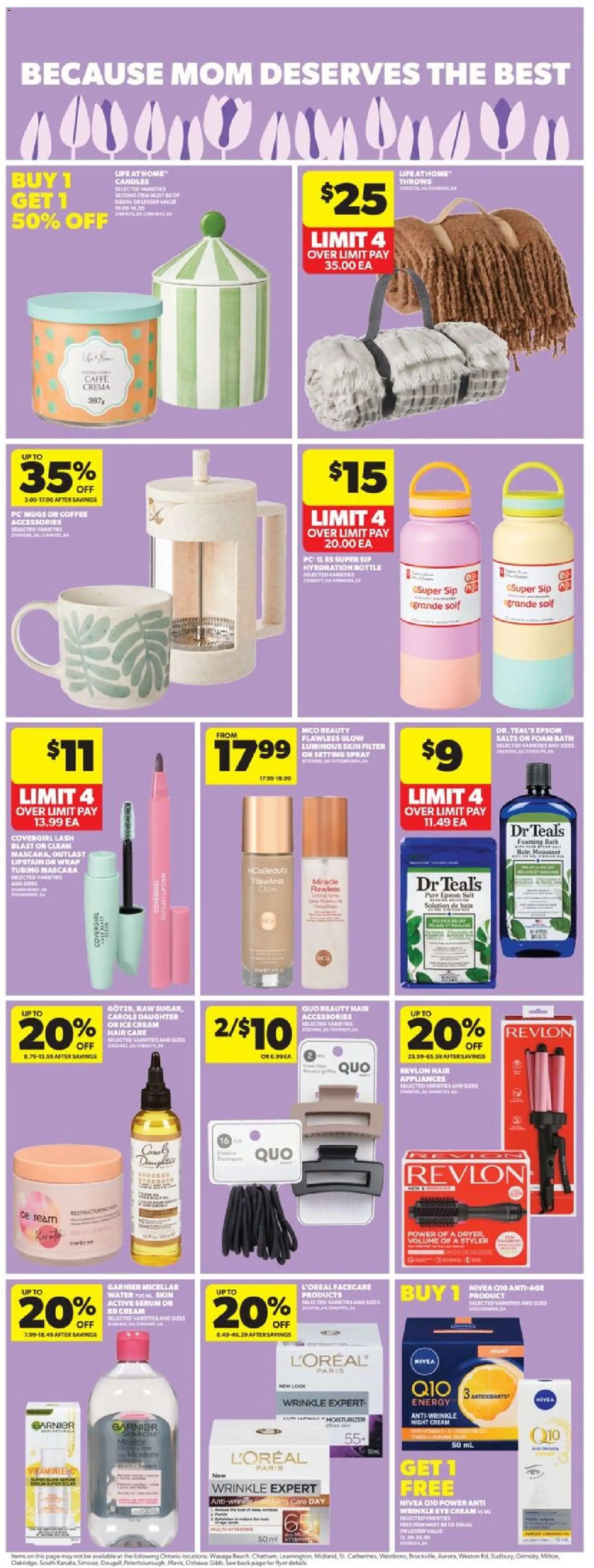 Real Canadian Superstore flyer valid from 23.04.2026 | Page: 33 | Products: BB cream, Mascara, Bath, Coffee
