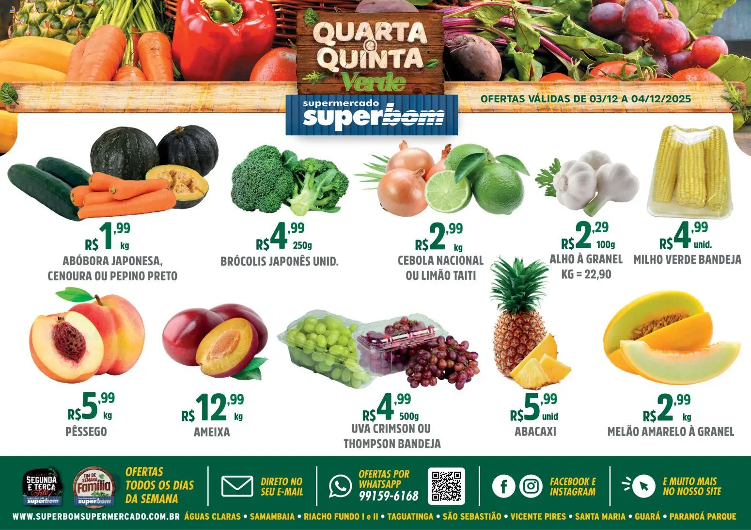 Superbom Folheto - válido de 03.12.2025 | Página: 1 | Produtos: Cebola, Milho verde, Cenoura, Ameixa