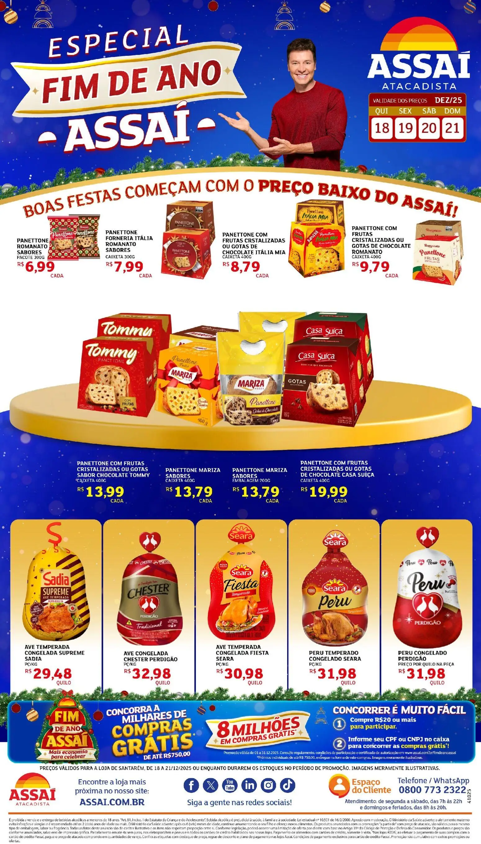 Assaí Atacadista Folheto - válido de 18.12.2025 | Página: 1 | Produtos: Panettone, Caixa, Chocolate, Base