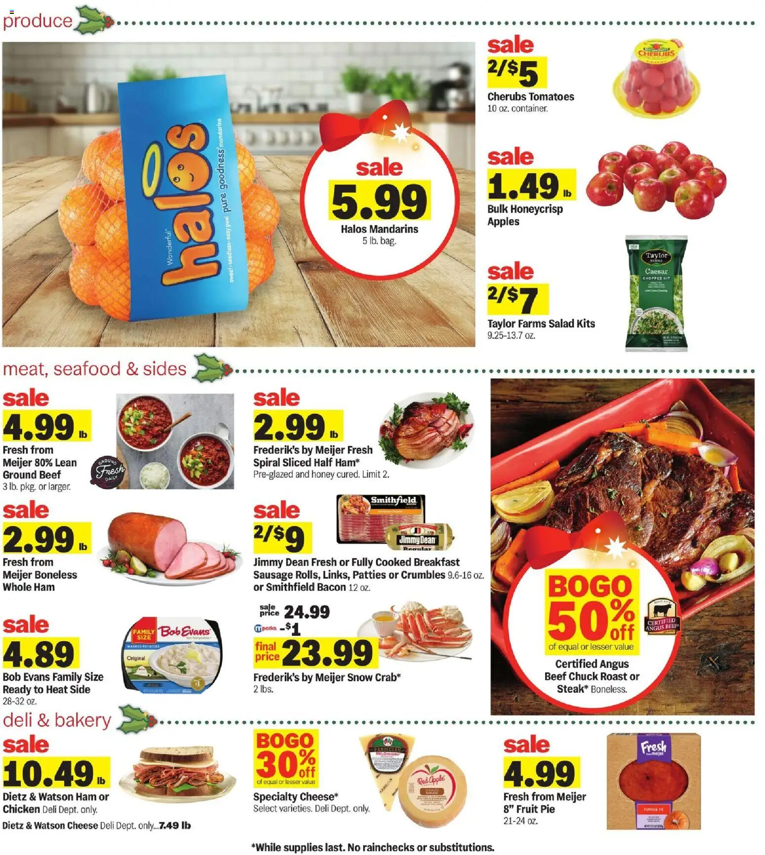 Meijer Weekly Ad - MI - valid from 10.12.2025 | Page: 2 | Products: Bakery, Mandarins, Tomatoes, Seafood