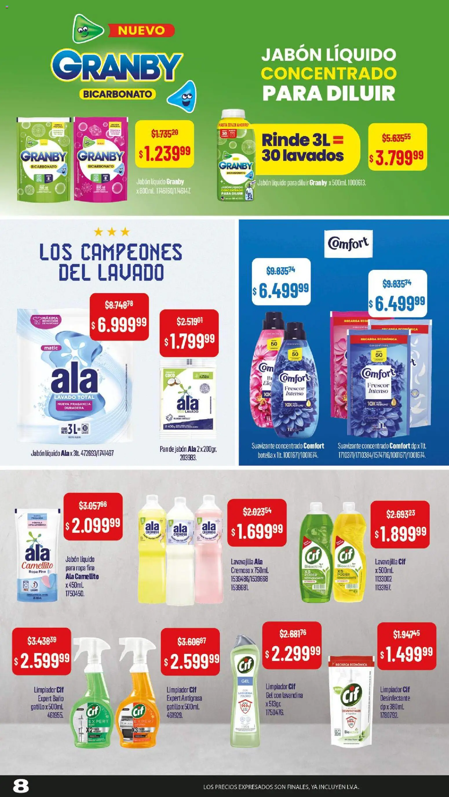 Makro ofertas │ válido desde el 13.11.2025 | Página: 8 | Productos: Desinfectante, Lavandina, Jabón, Limpiador